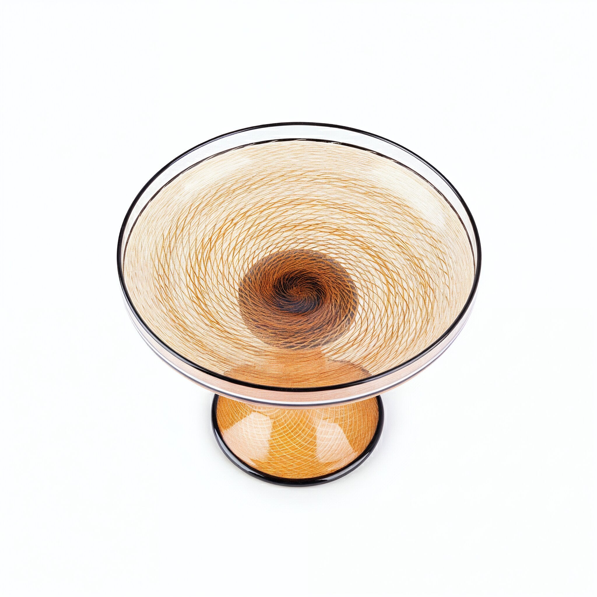 Kenny Pieper Glass. Crystal Pedestal Decorative Plate. Large Size