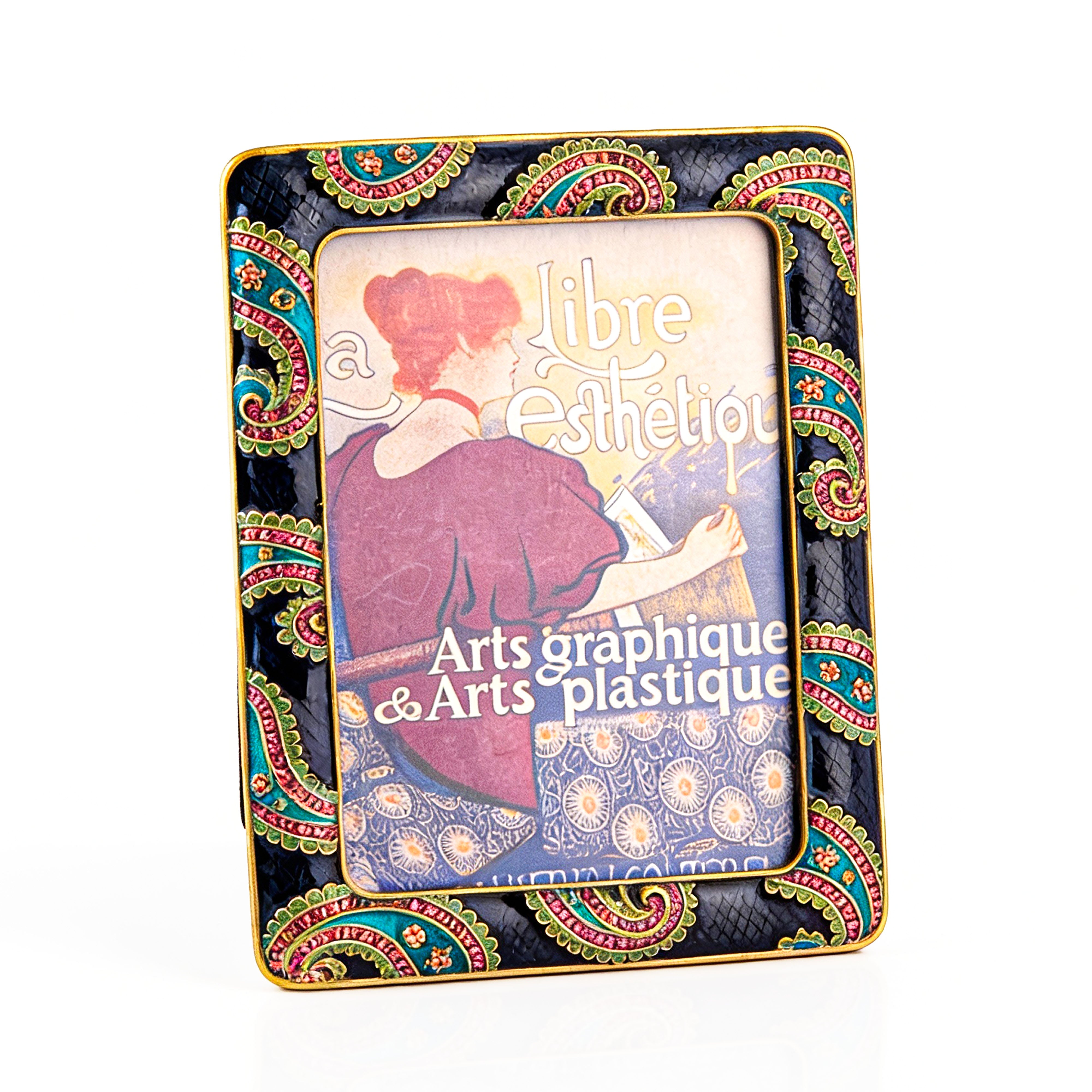 Silverado. Studded Picture Frame in Snake Pattern. Small Size