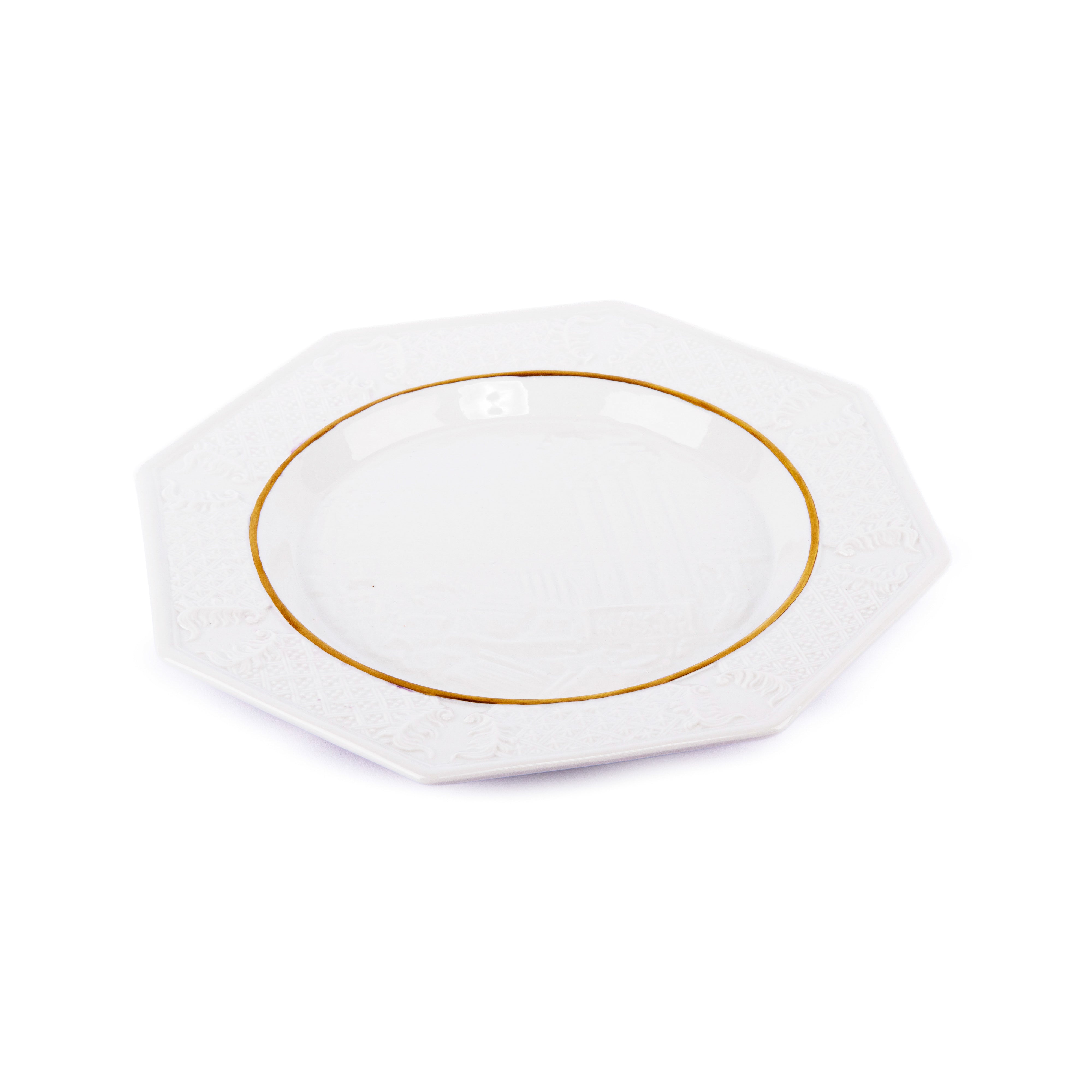 Villari. Octagonal Shaped Decorative Plate. Medium Size