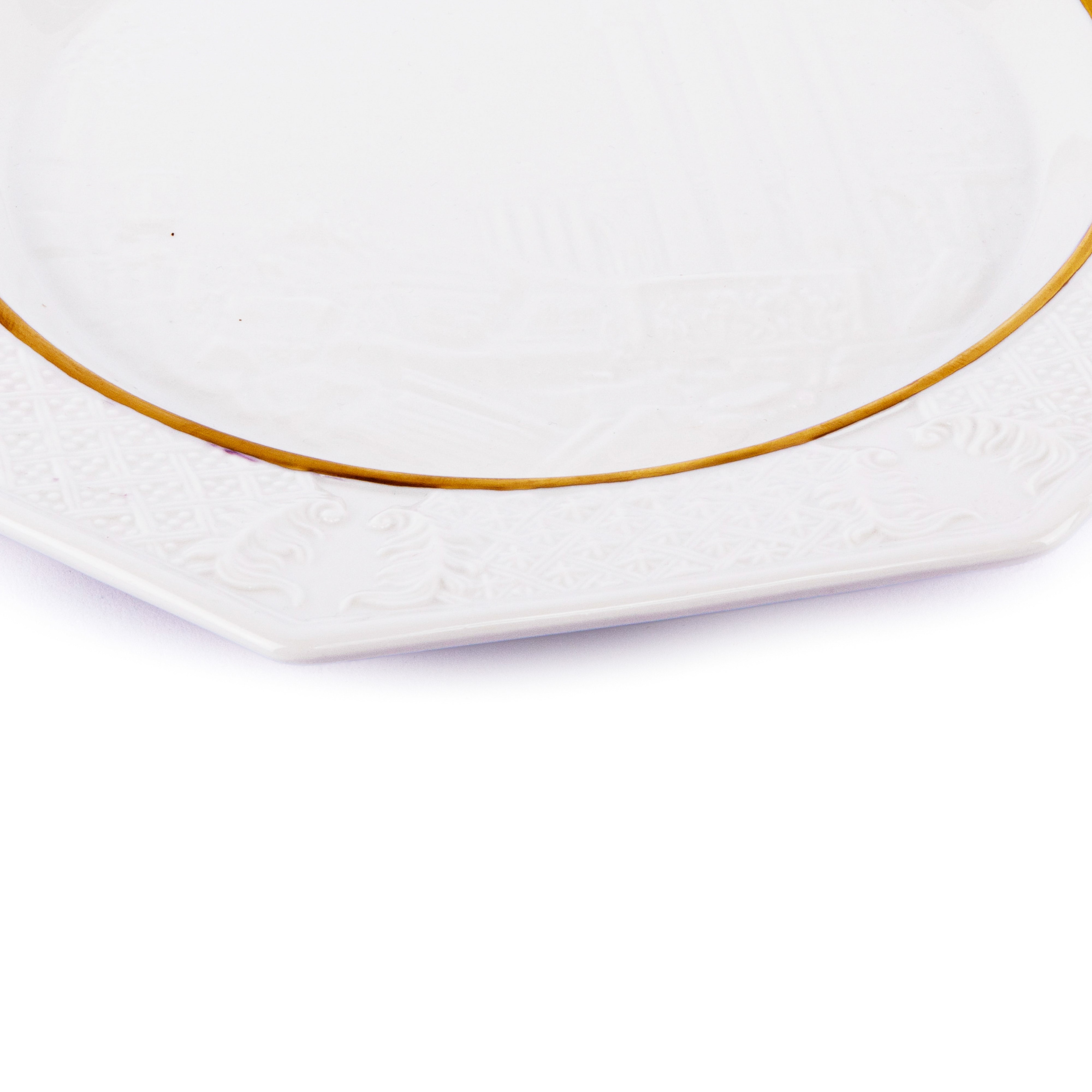 Villari. Octagonal Shaped Decorative Plate. Medium Size