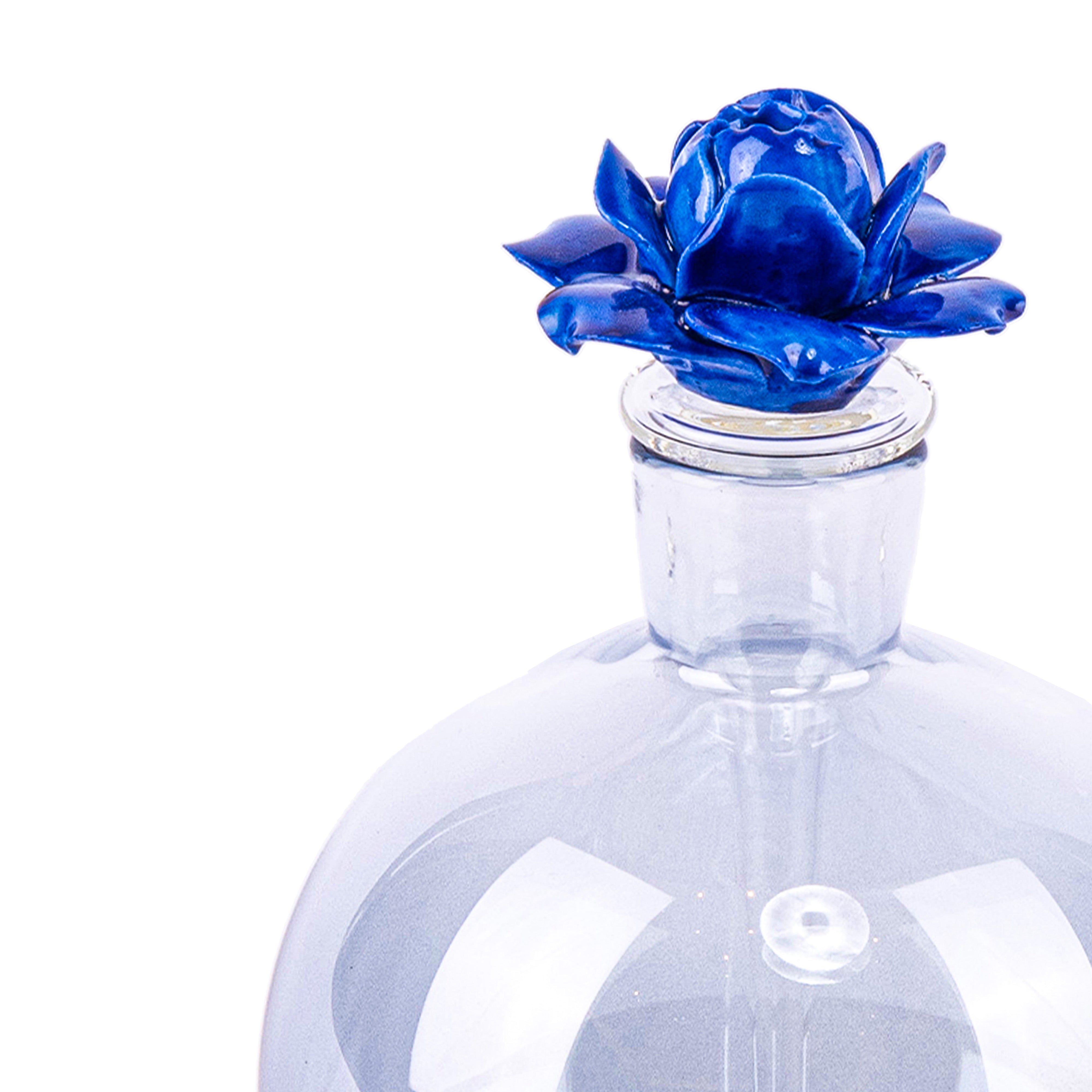 Villari. Blue Glass Perfume Bottle. 300 ML