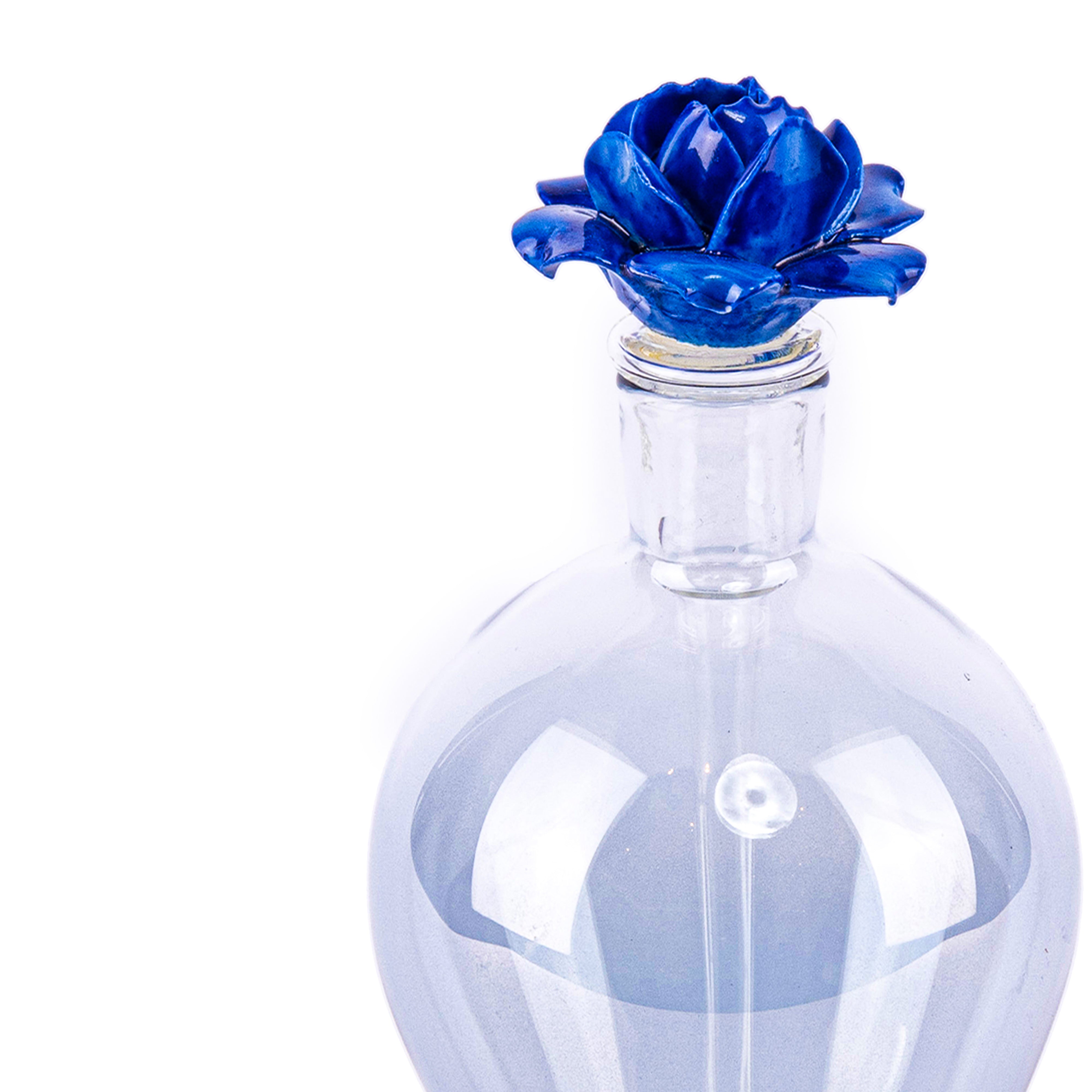 Villari. Blue Glass Perfume Bottle. 350 ML