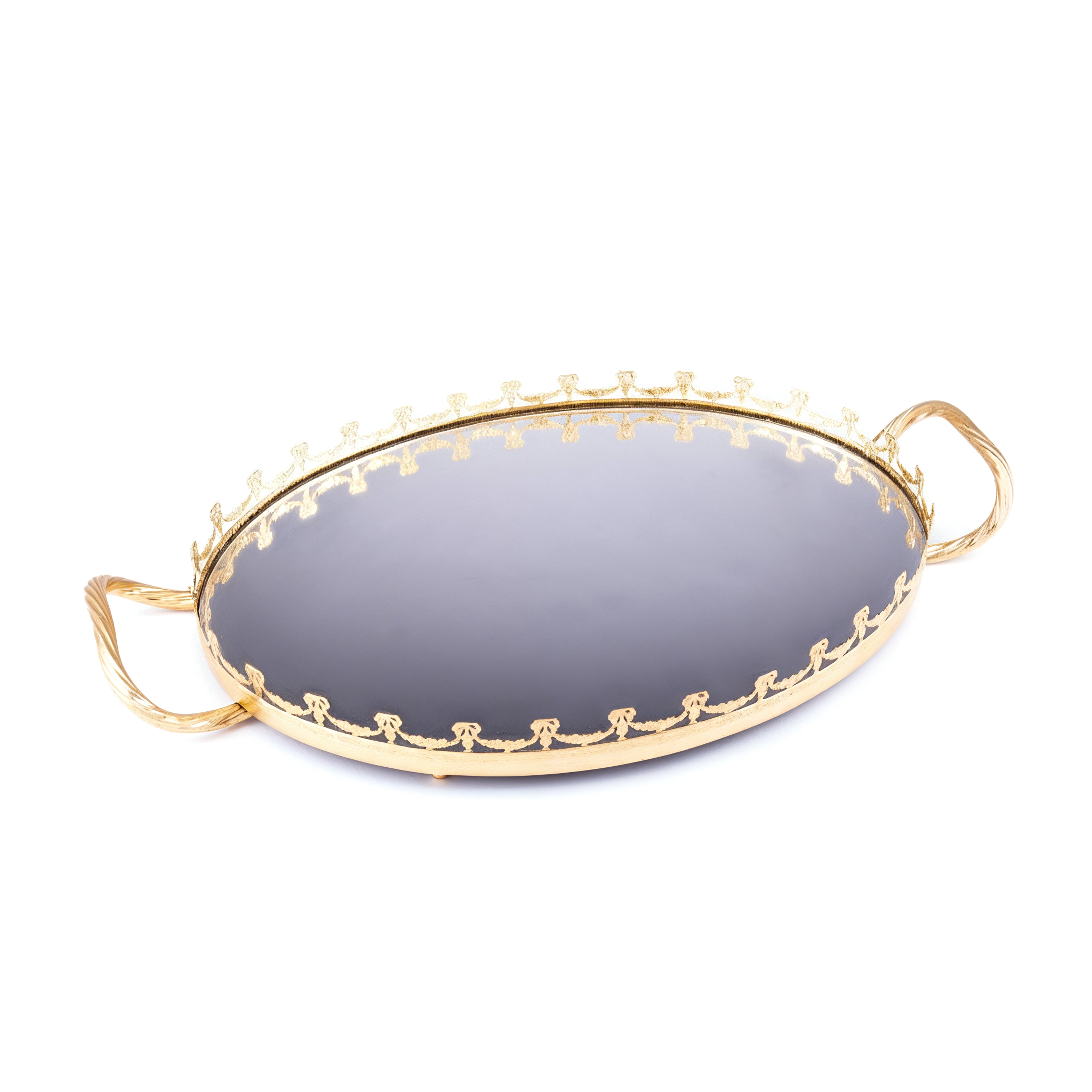 Villari. Imperial Tray Coated with Gold. Large Size