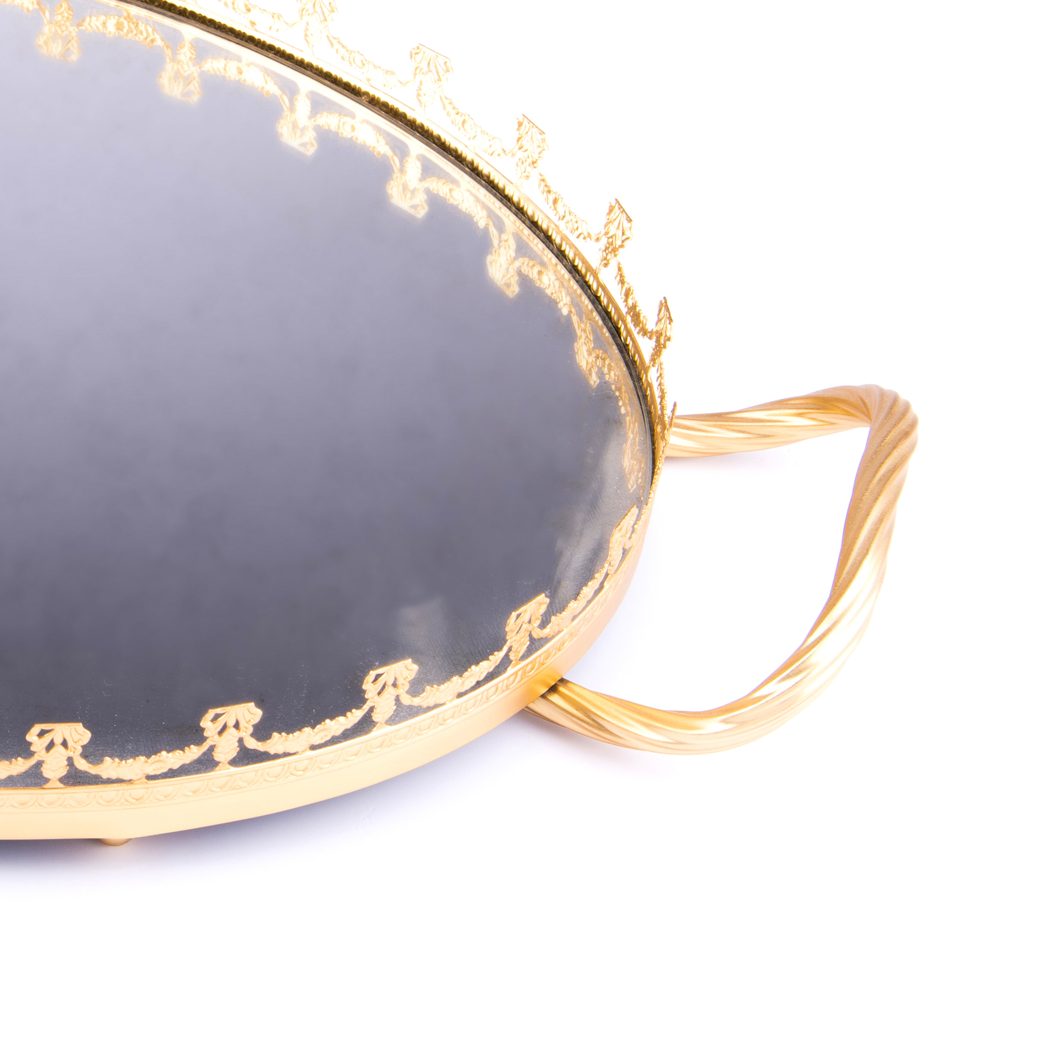 Villari. Imperial Tray Coated with Gold. Large Size