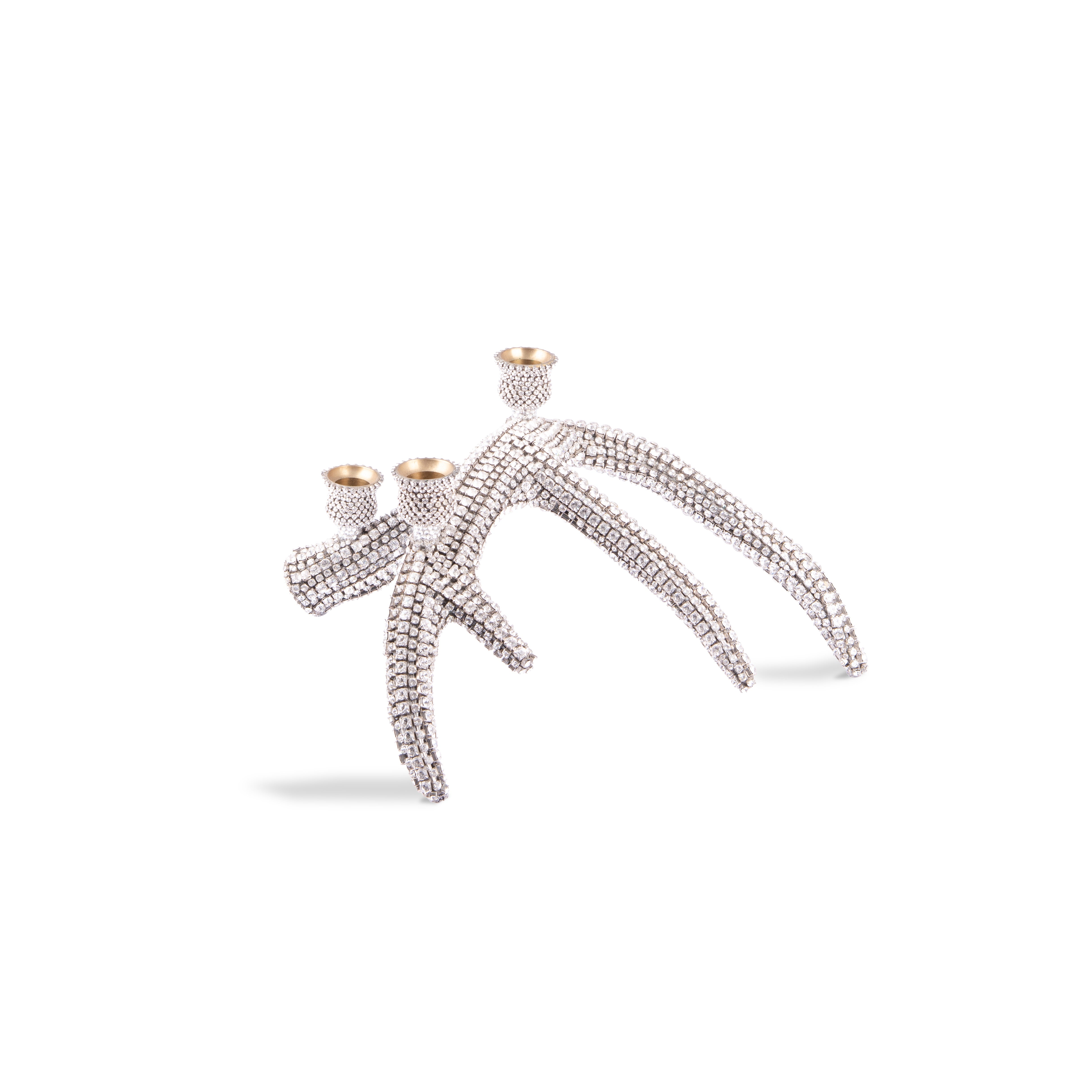 B.B Simon. 3 Candles Holder Studded with Swarovski