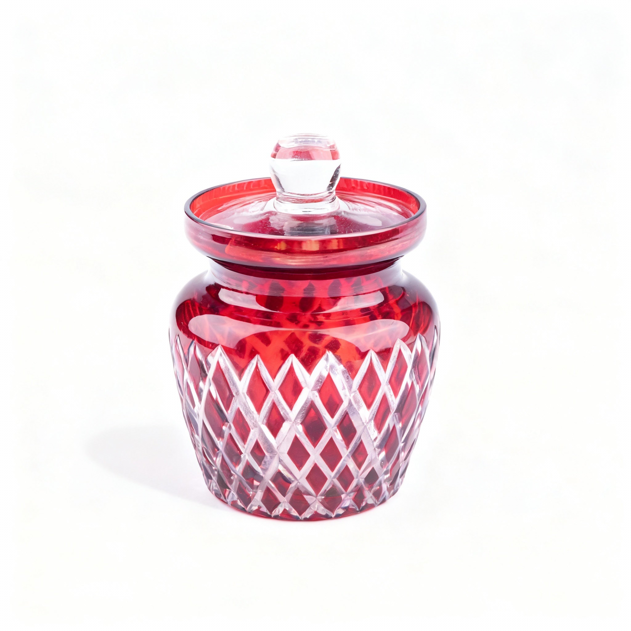 Godinger. Burgundy Crystal Sugar Bowl. Small Size