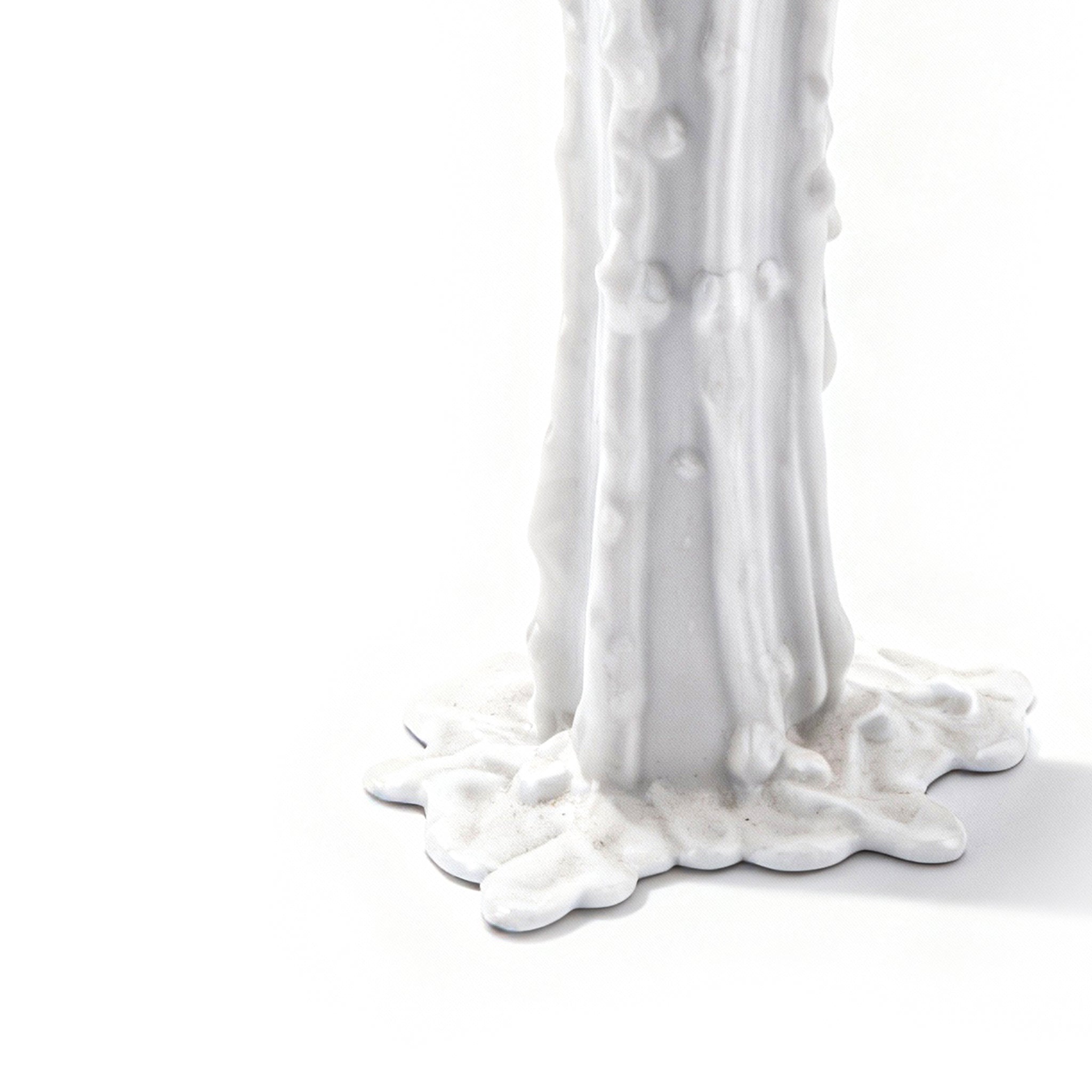 Nymphenburg. Porcelain Candlestick Vesuvius In White Colour. Medium Size