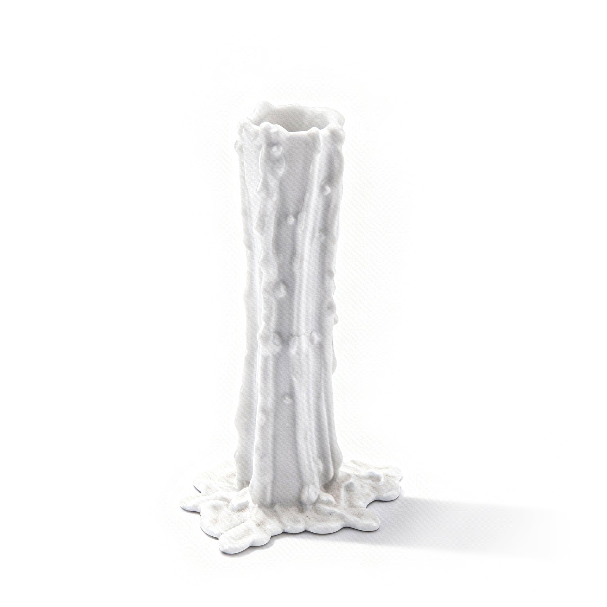 Nymphenburg. Porcelain Candlestick Vesuvius In White Colour. Medium Size