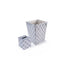 J. Fleet Designs. A Set of Grey Wooden Tissue Box & Wastebasket in Arabesque Print