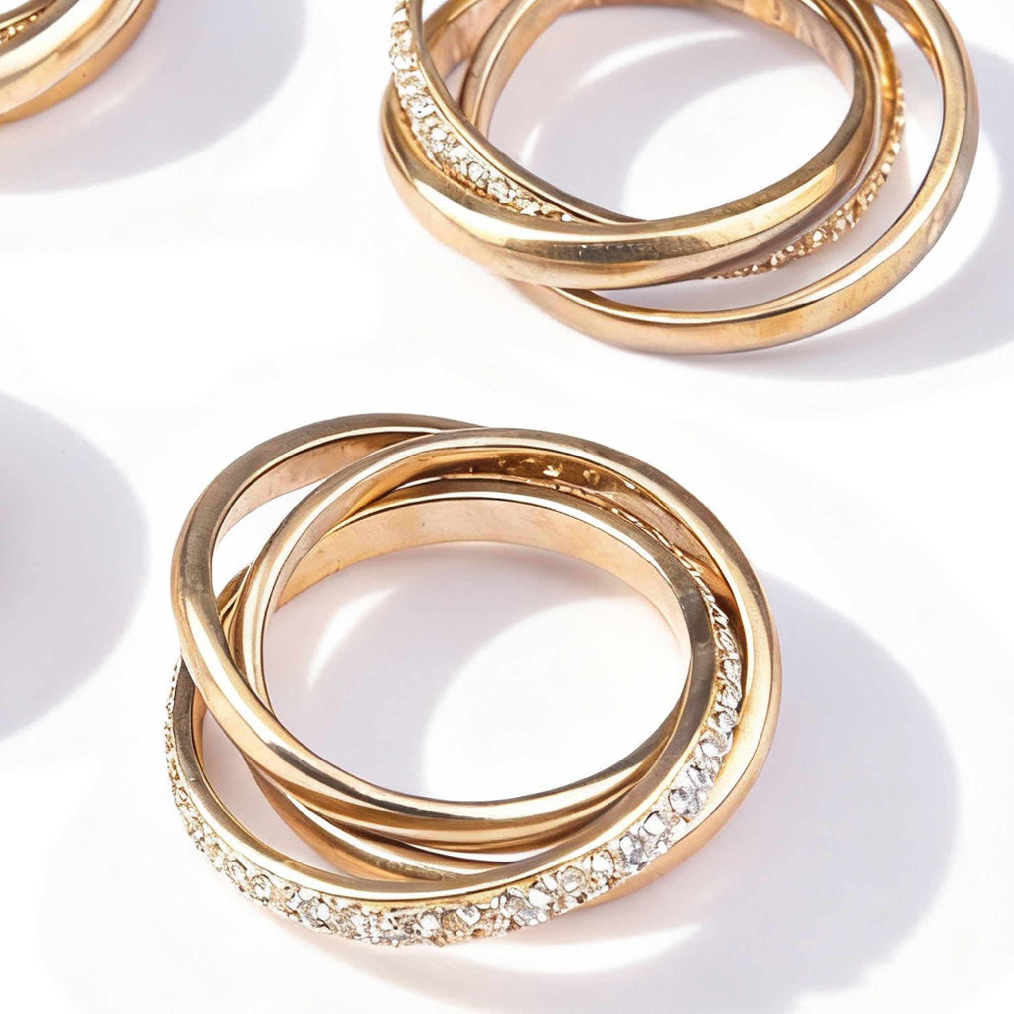 L'Objet. Set of 4 Napkin Rings  Studded with Swarovski