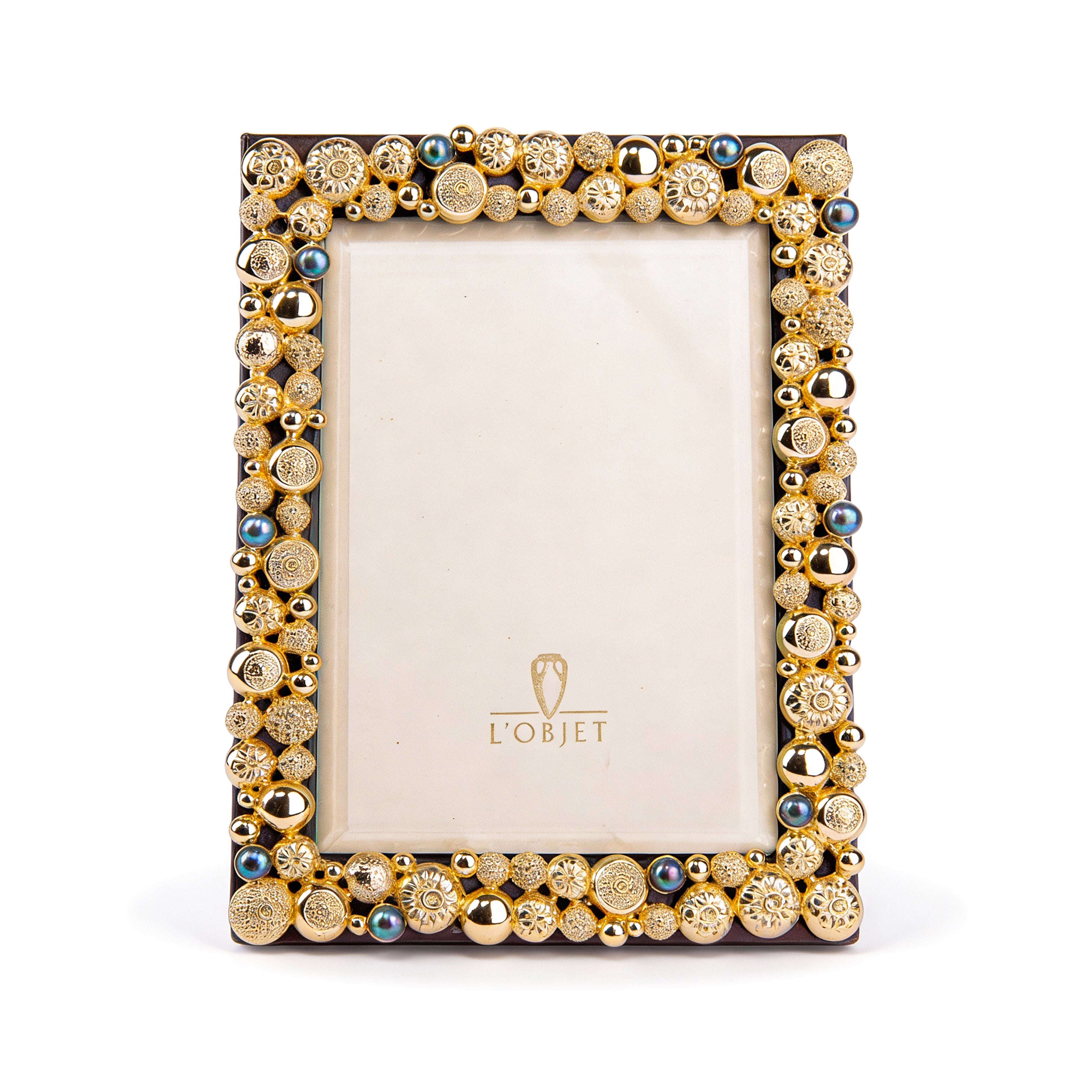 L'Objet. Leather Photo Frame Studded with Swarovski
