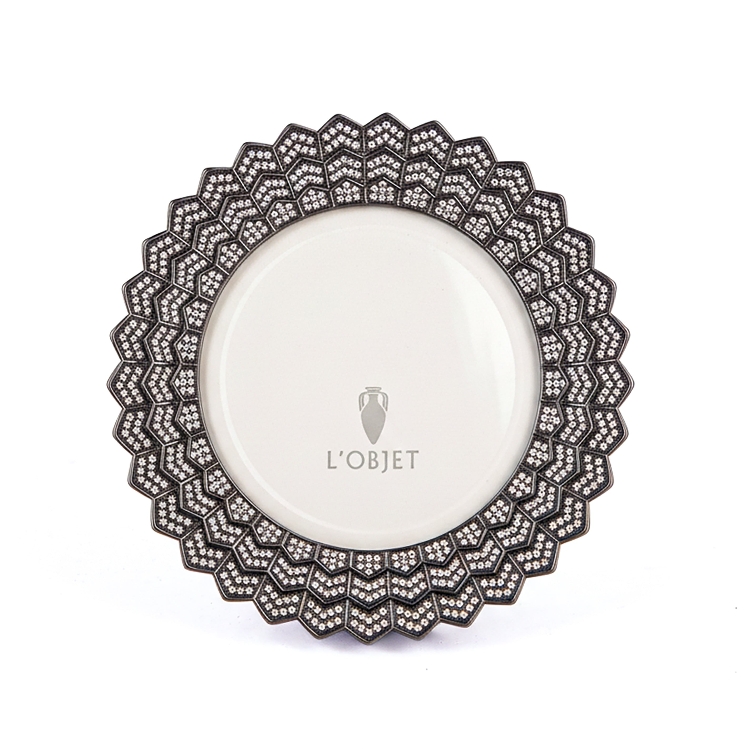 L'Objet. Deco Noir Photo Frame Studded with Swarovski