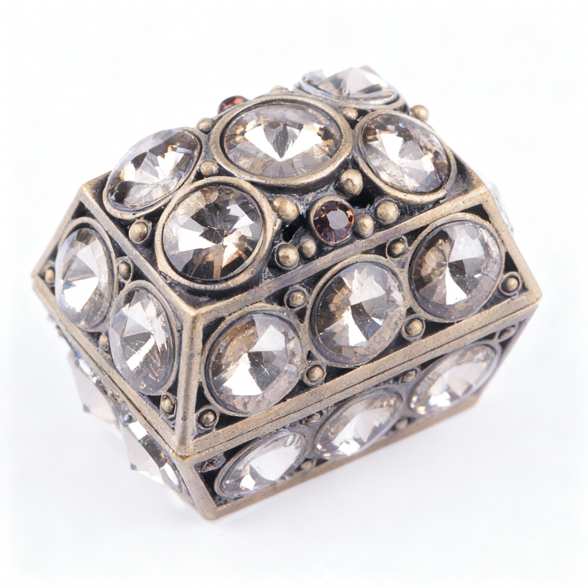 Welforth. Bronze Souvenir Box with Stones.