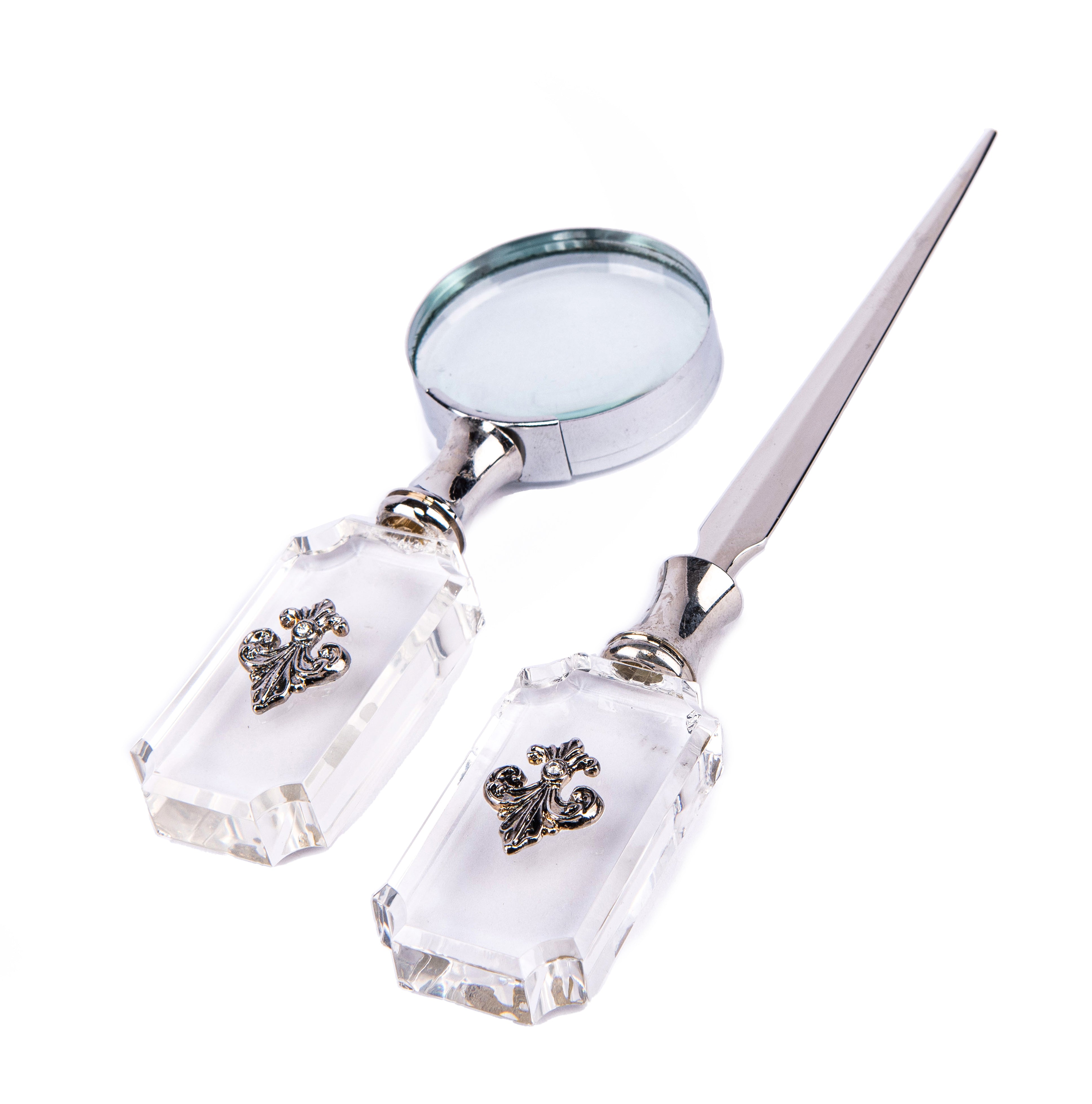 Welforth. A set of "Fleur De Lis" Collection of Letter Opener & Magnifying Glass