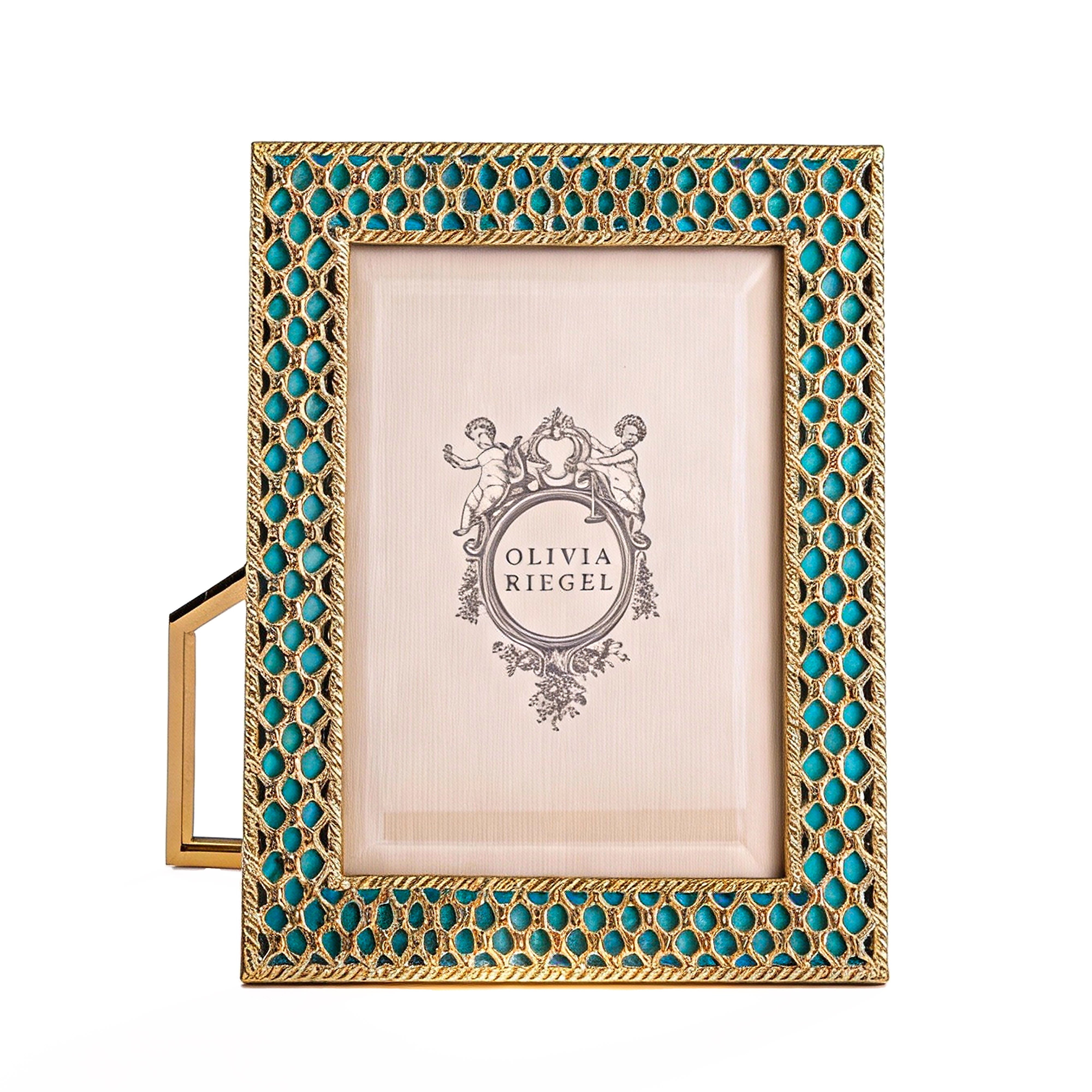 Olivia Riegel. Gold & Blue Picture Frame. Medium Size