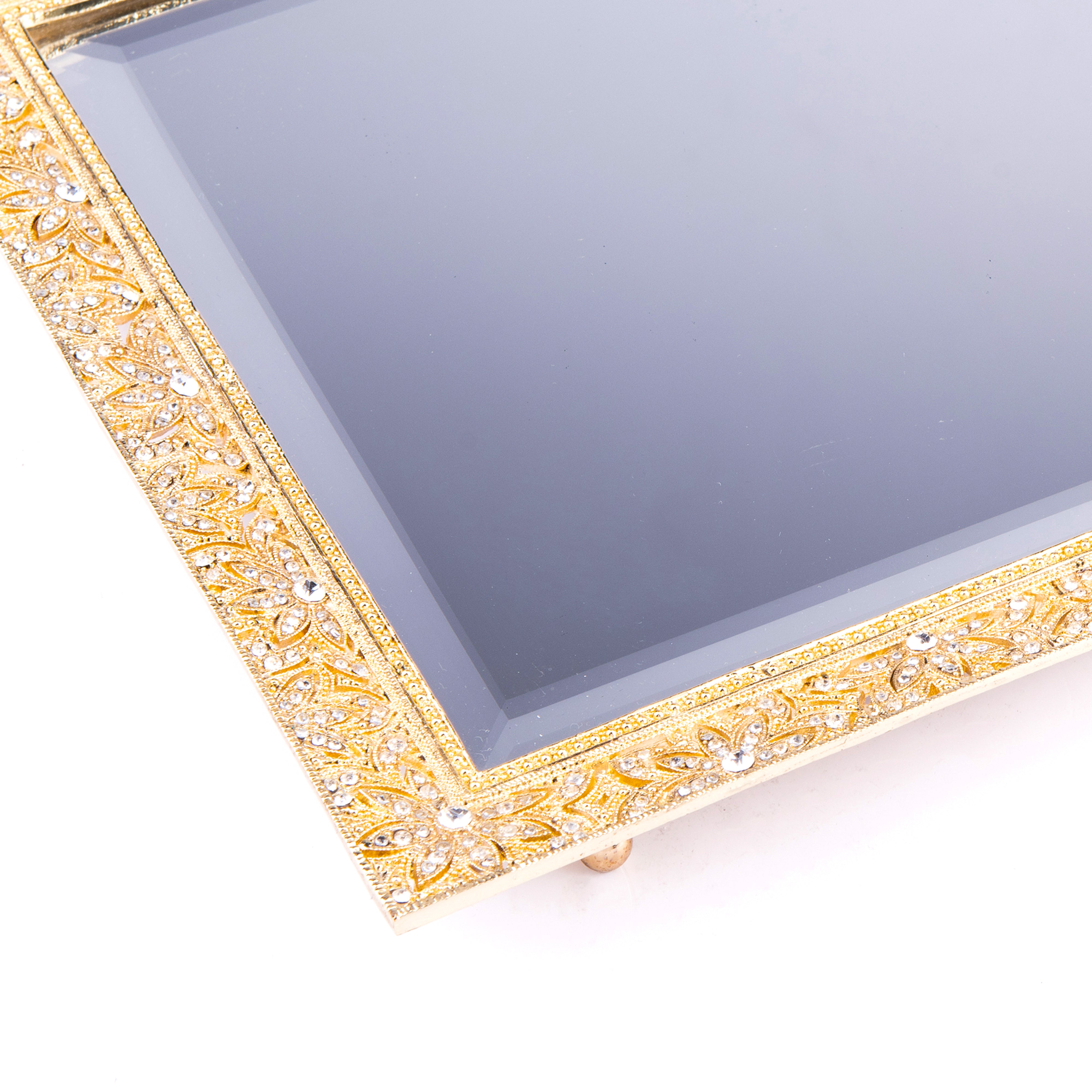 Olivia Riegel. Gold Windsor Tray Studded with Swarovski. Large Size