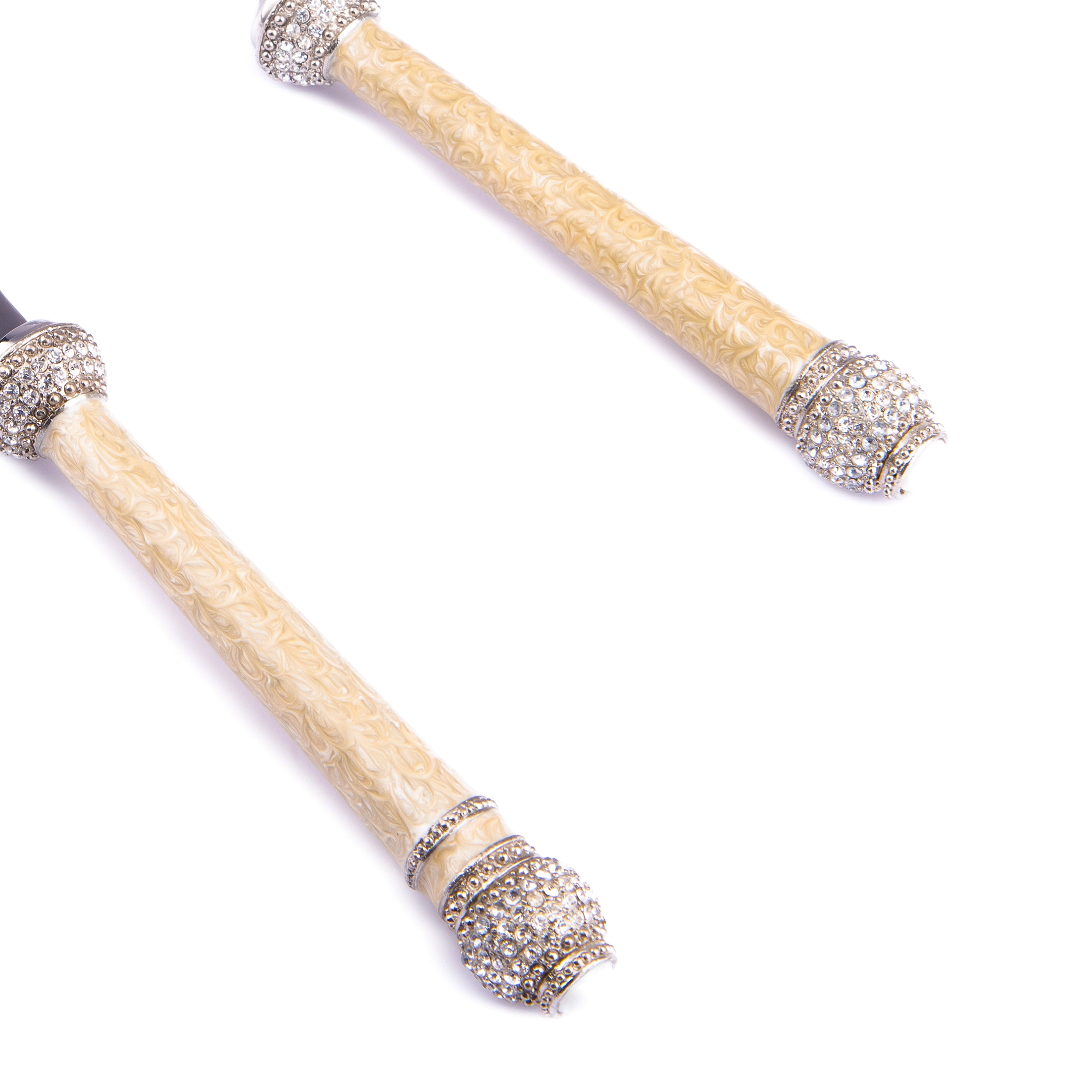 Tizo Design. Set of Cake Knife & Server Studded with Swarovski. Large Size