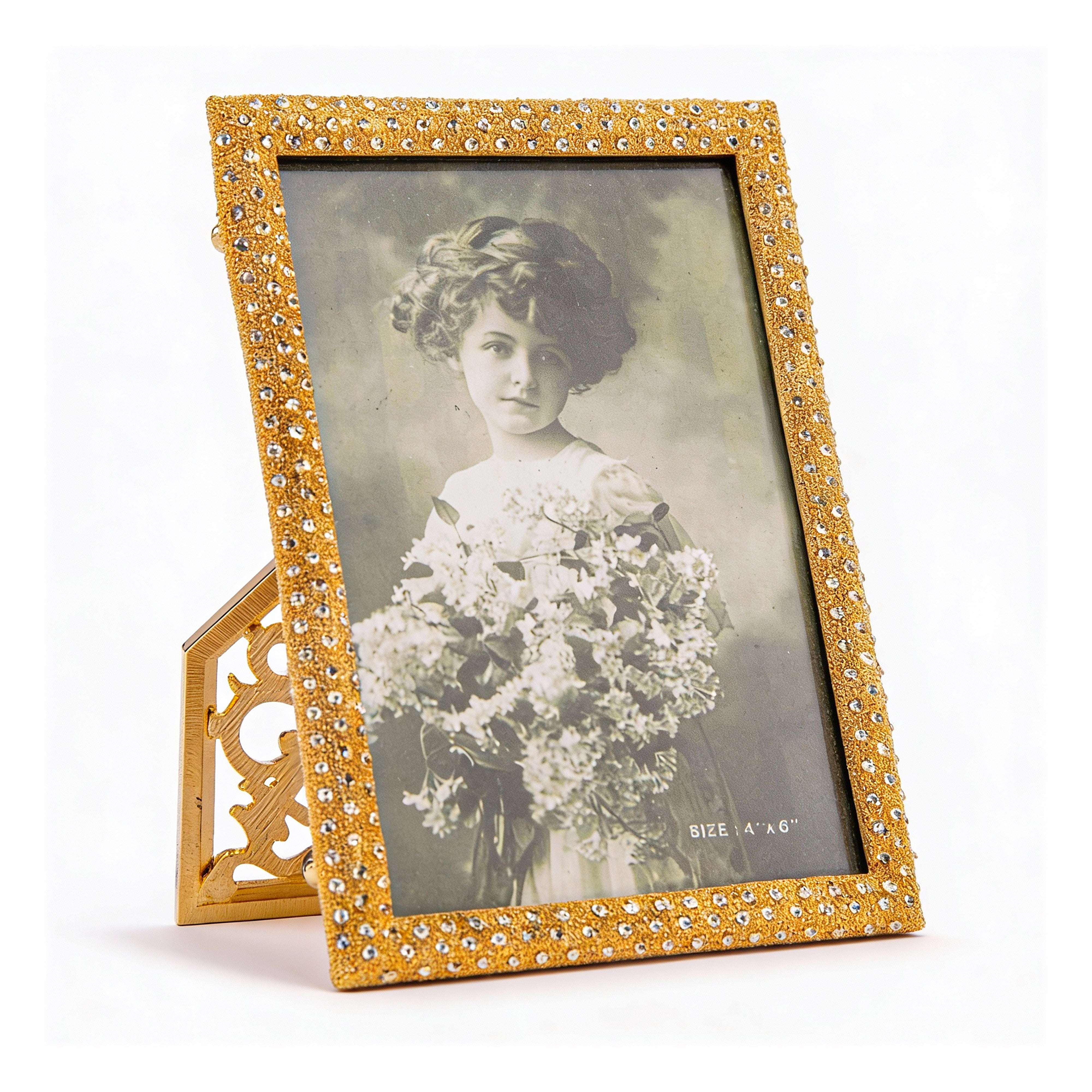 Tizo Design. Bejewelled Gold Photo Frame
