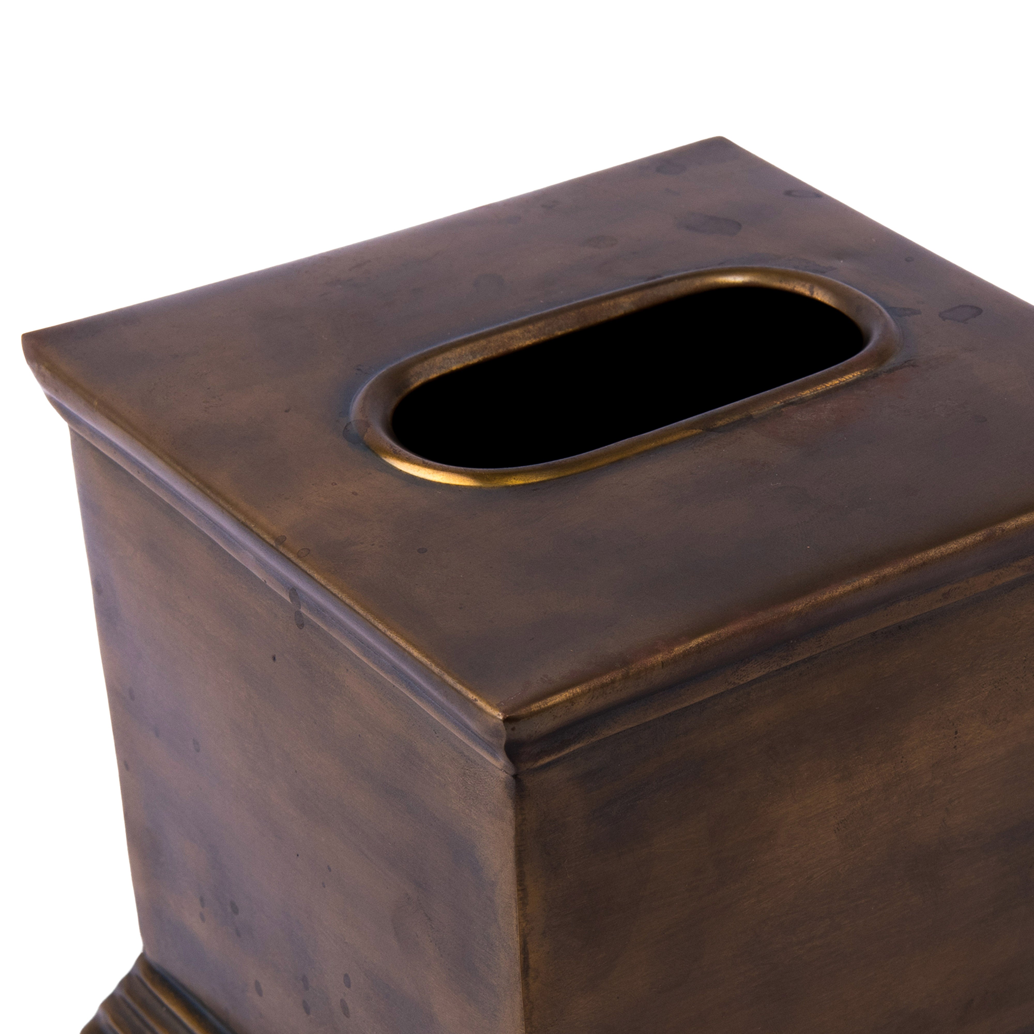 Paradigm Trends. Antique Brass Tissue Box. Medium Size