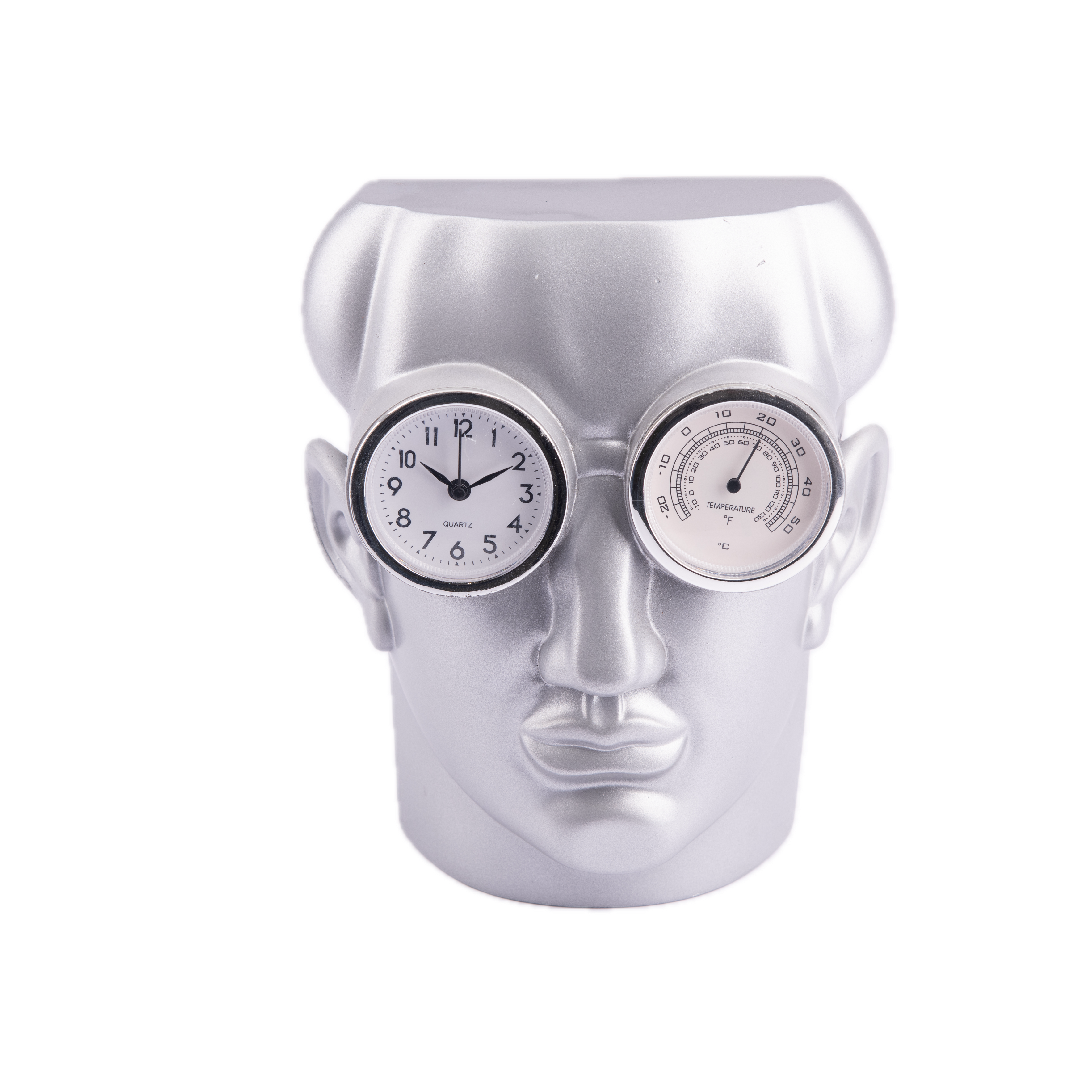 The Merchant Source. Modern Art Face Clock and Thermometer