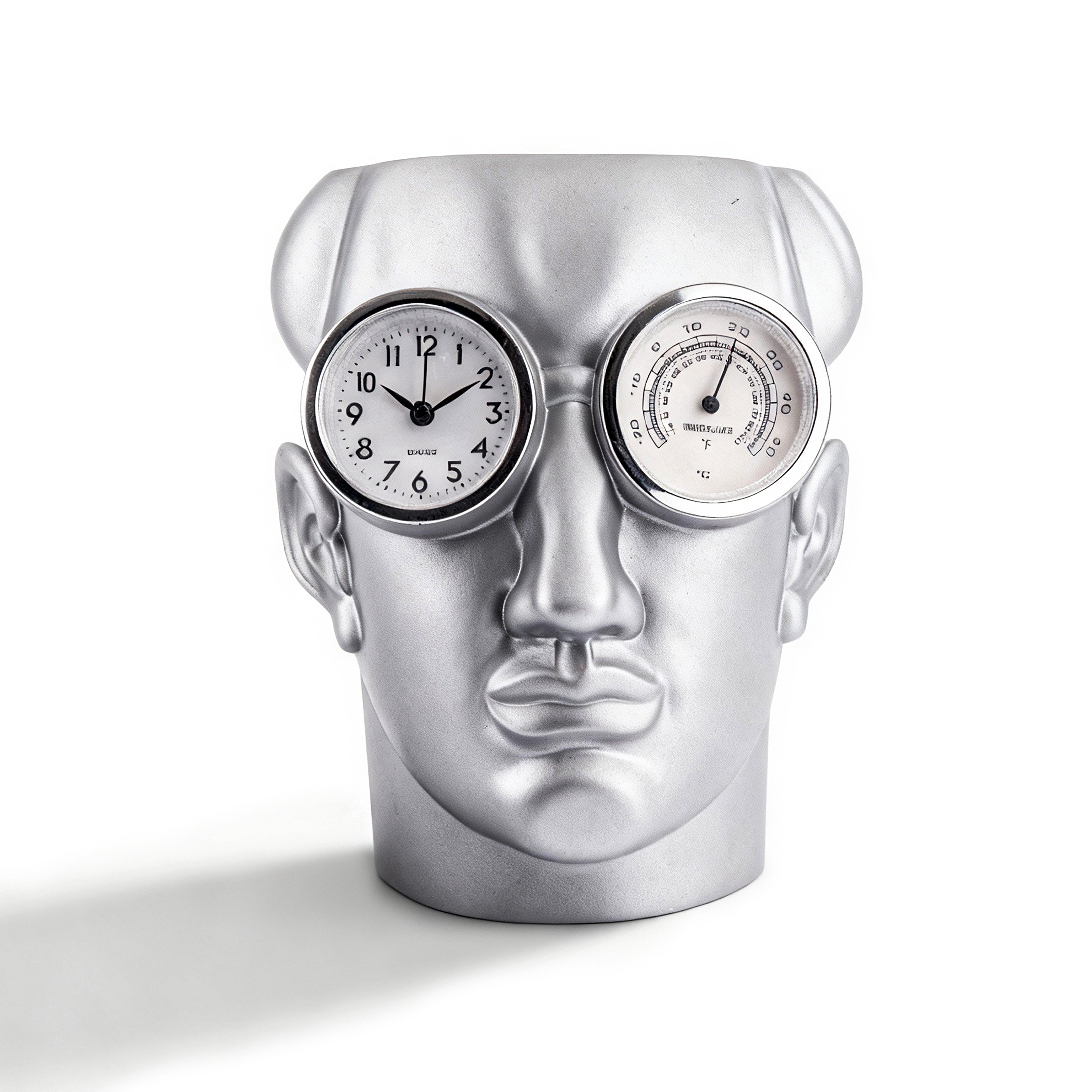 The Merchant Source. Modern Art Face Clock and Thermometer