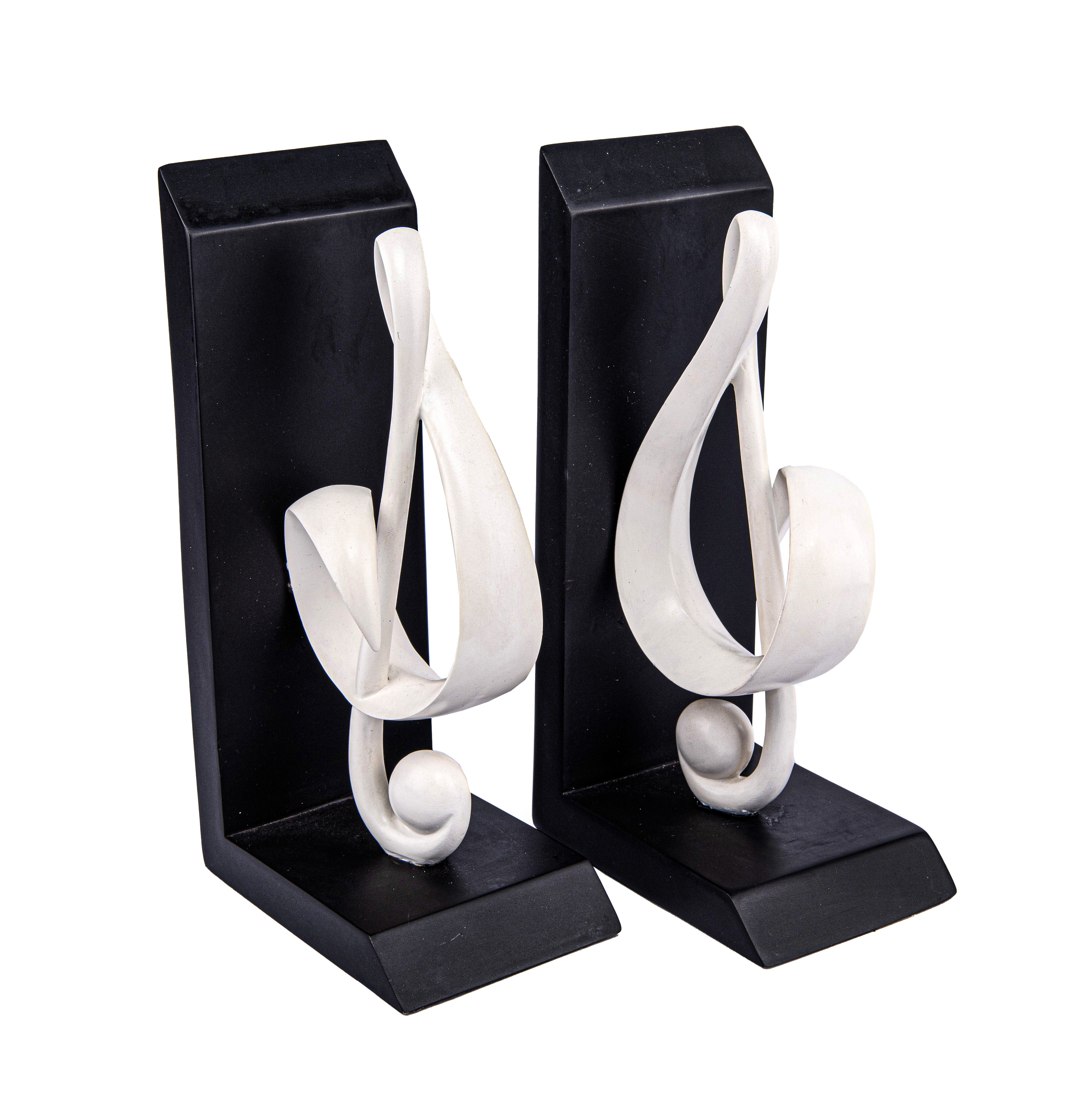 The Merchant Source. Black Bookend Shaped in a Trebel Clef Music Note. Medium Size