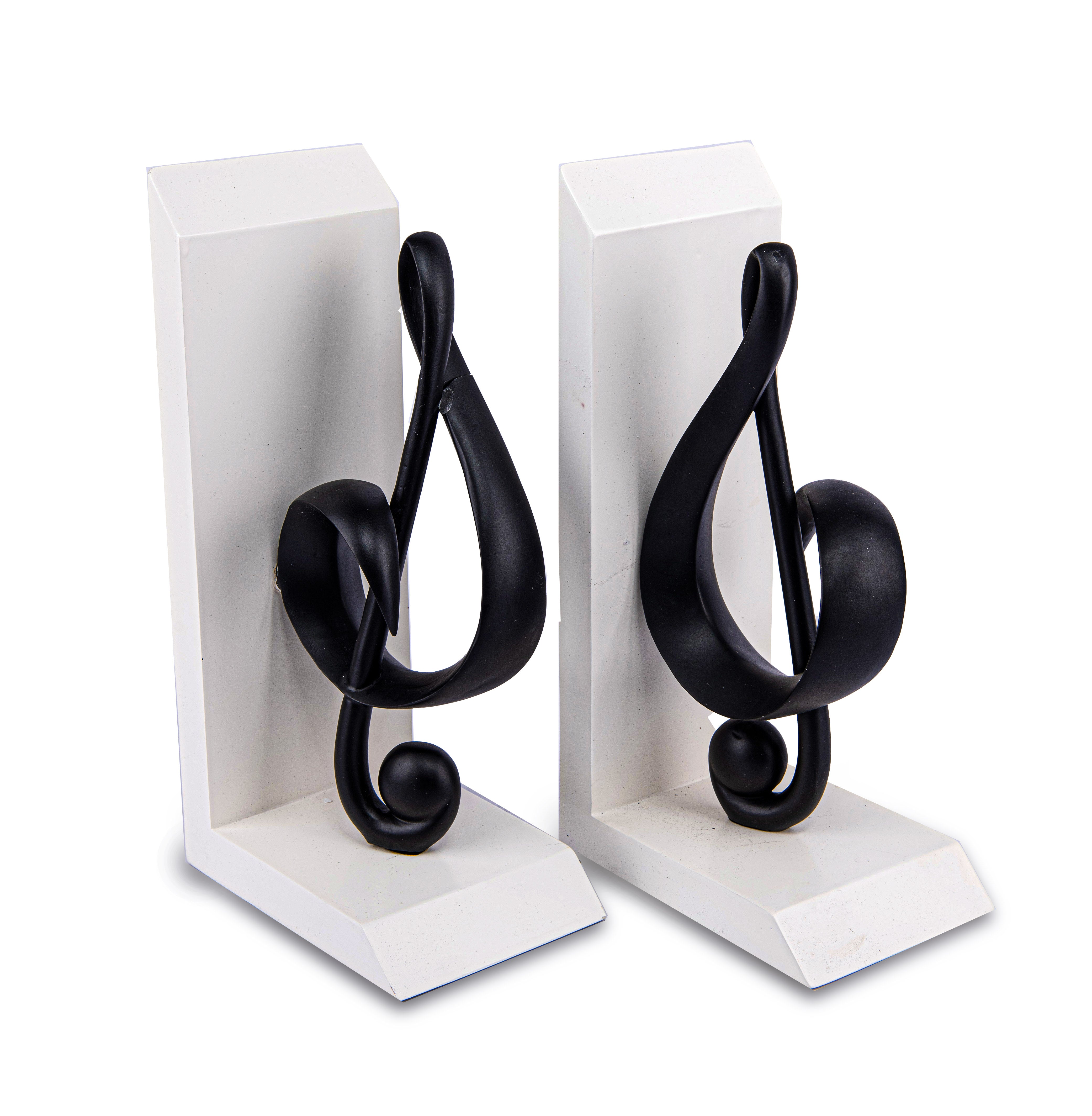 The Merchant Source. White Bookend Shaped in a Trebel Clef Music Note. Medium