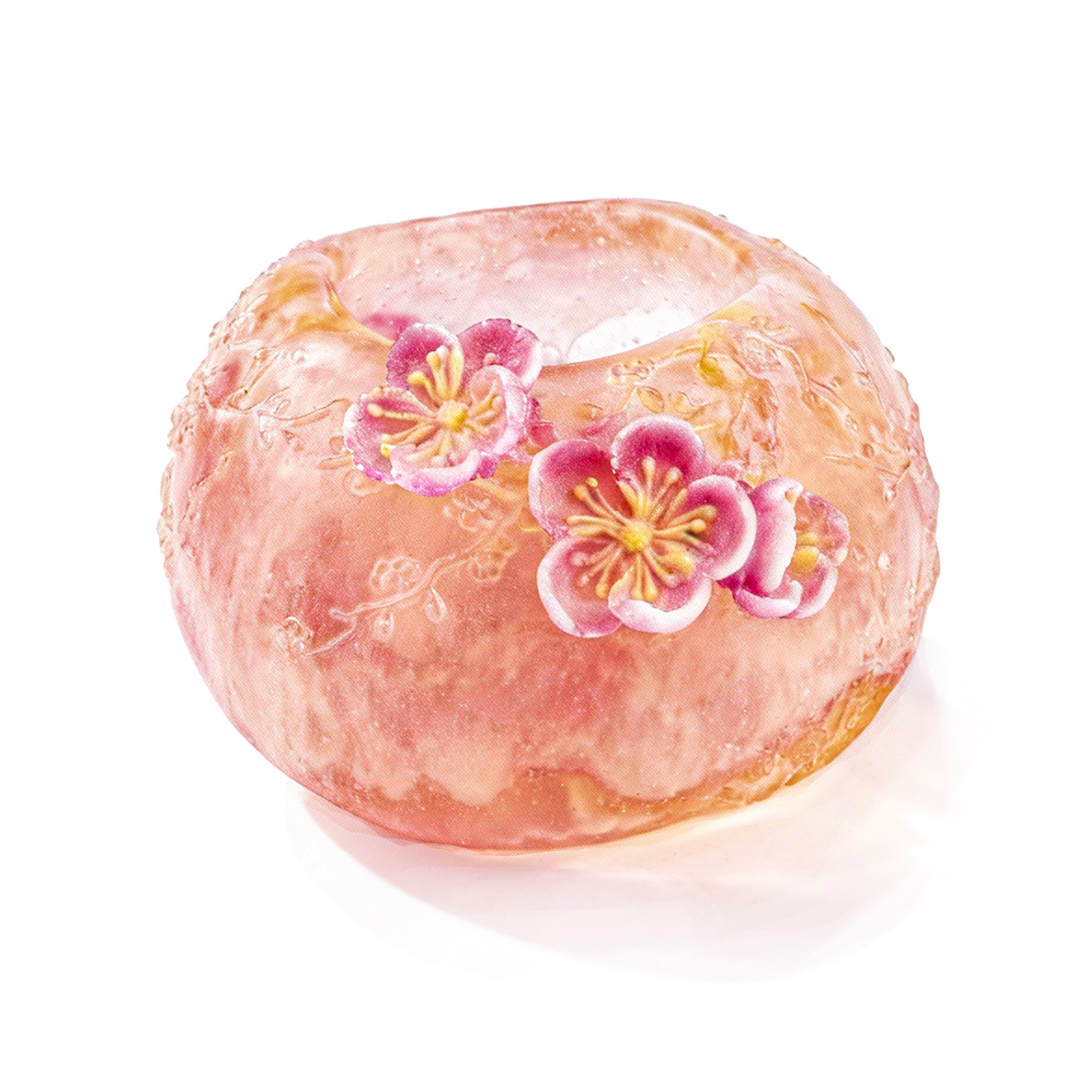 Liuligongfang Glass. Crystal Figurine Designed with Flowers. Small size