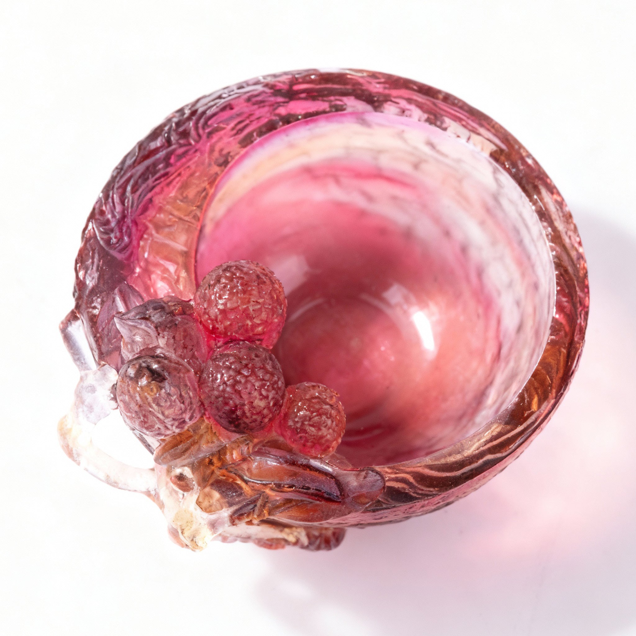 Liuligongfang Glass. Crystal Figurine Designed with Berries. Small Size