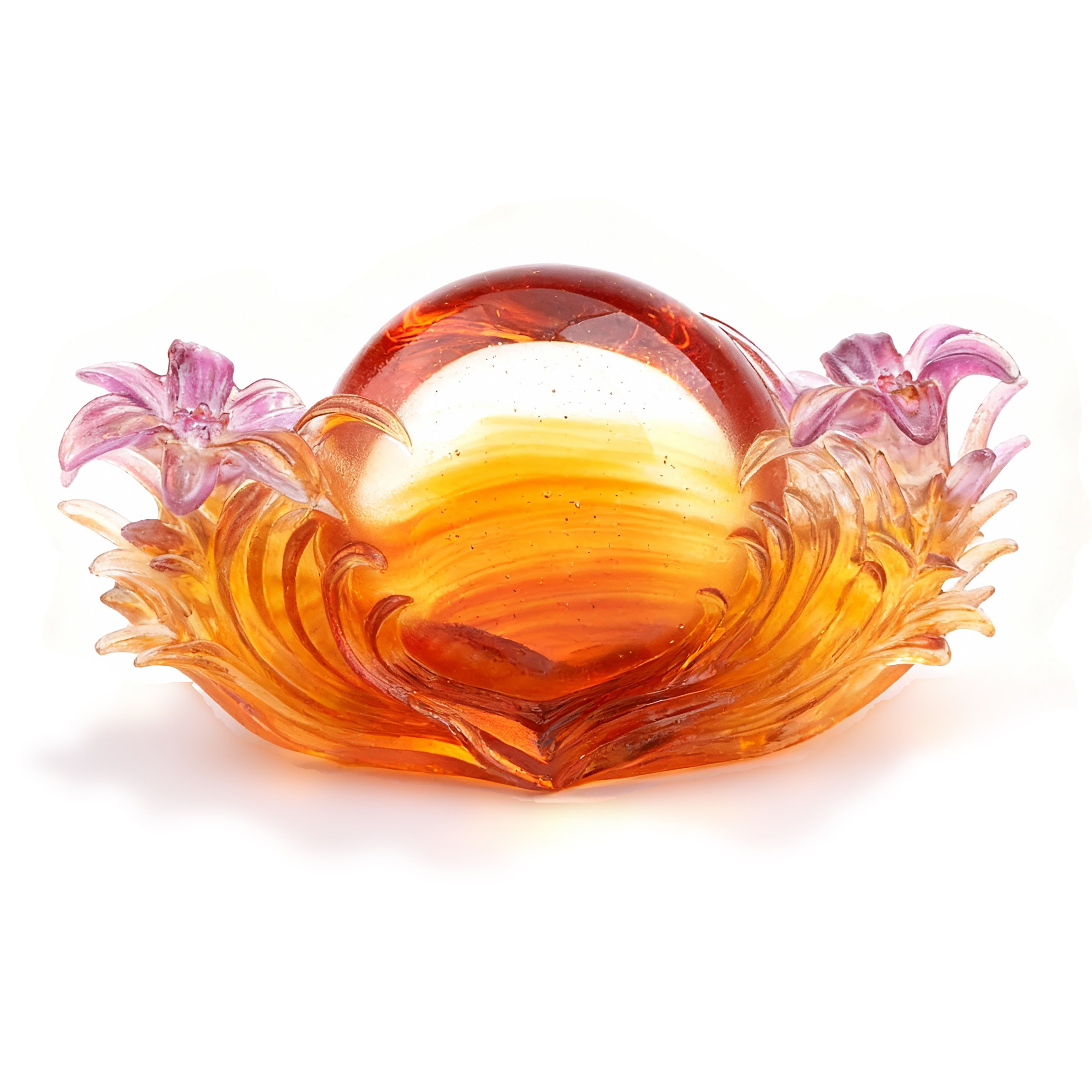 Liuligongfang Glass. Amber Crystal Figurine. Small Size