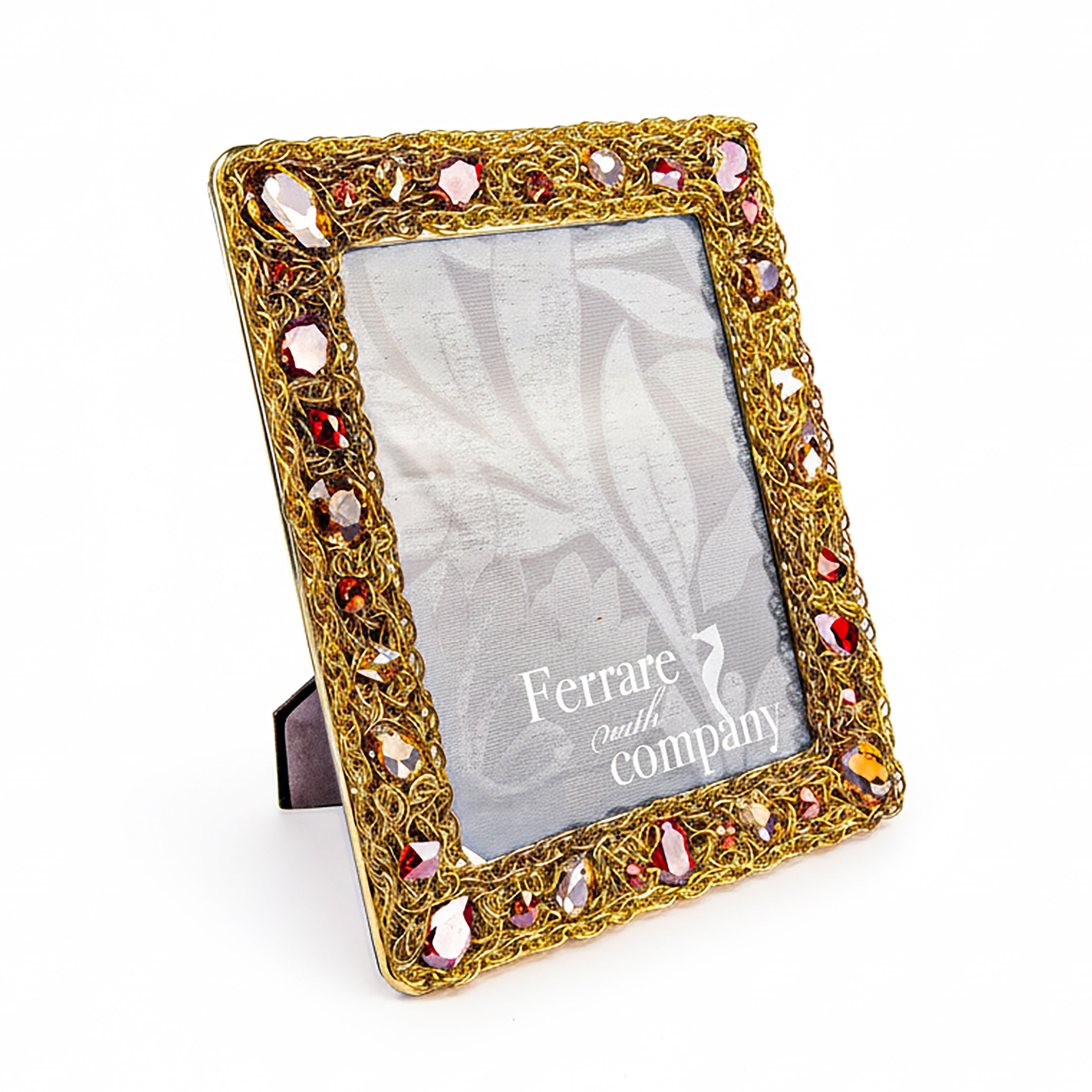Ferrare With Company. Picture Frame Designed with Gold Studded Chain. Medium Size