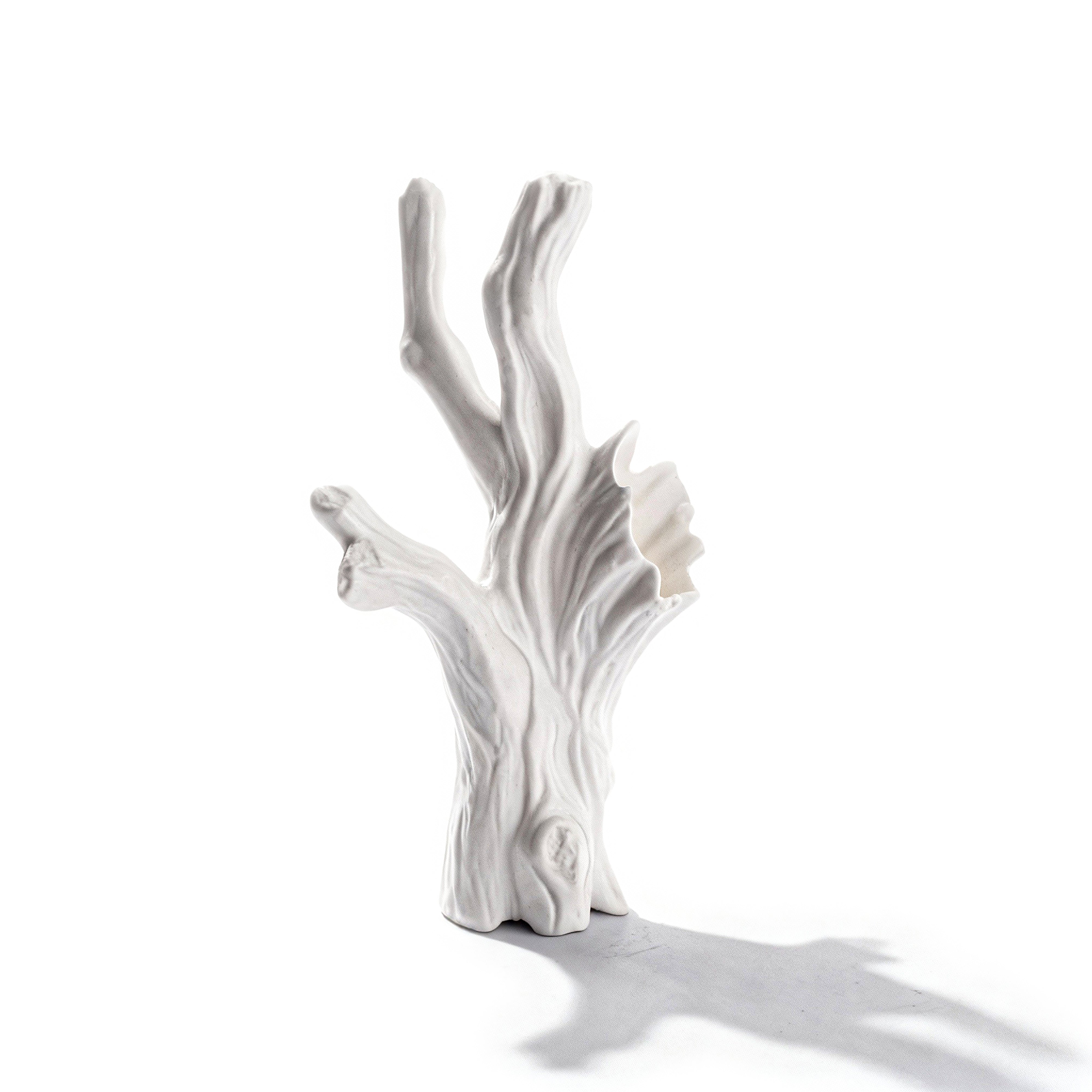 Roost. Porcelain Sculpture Shaped in A Branch Taper. Large Size