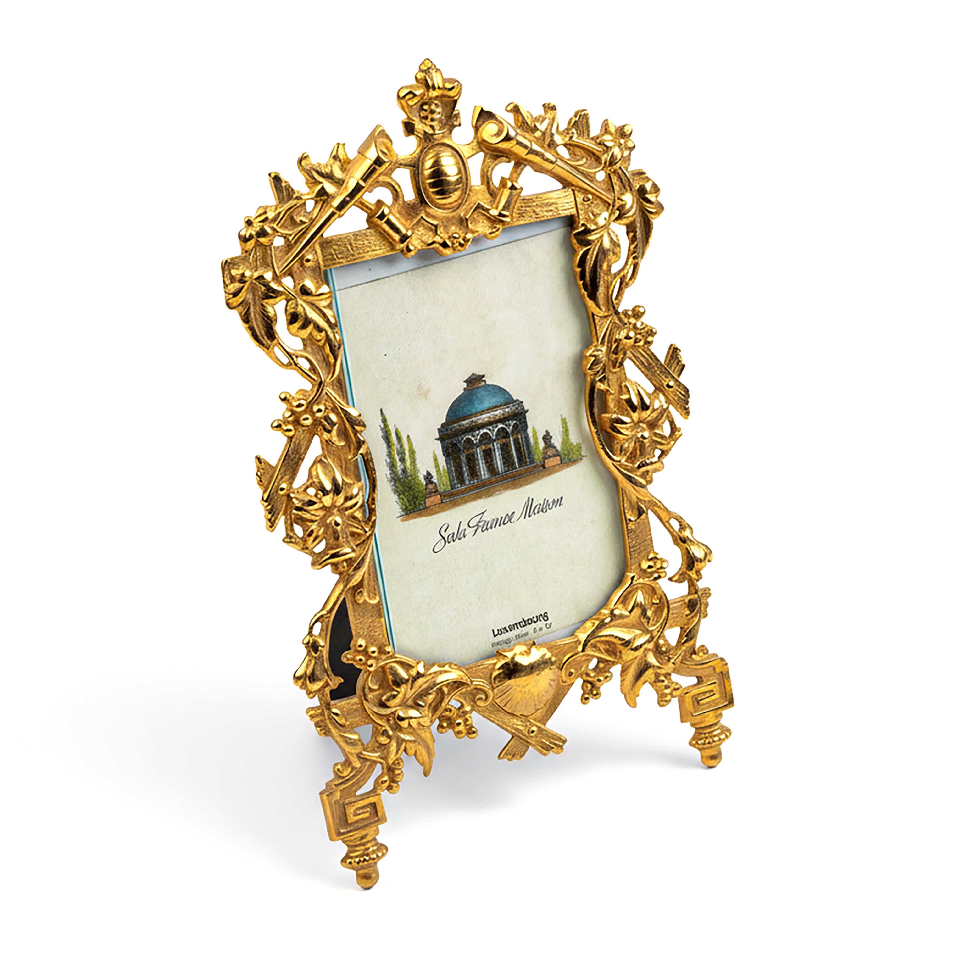 Seda France. Gilded Brass Photo Frame Designed in The Victorian Style. Medium Size