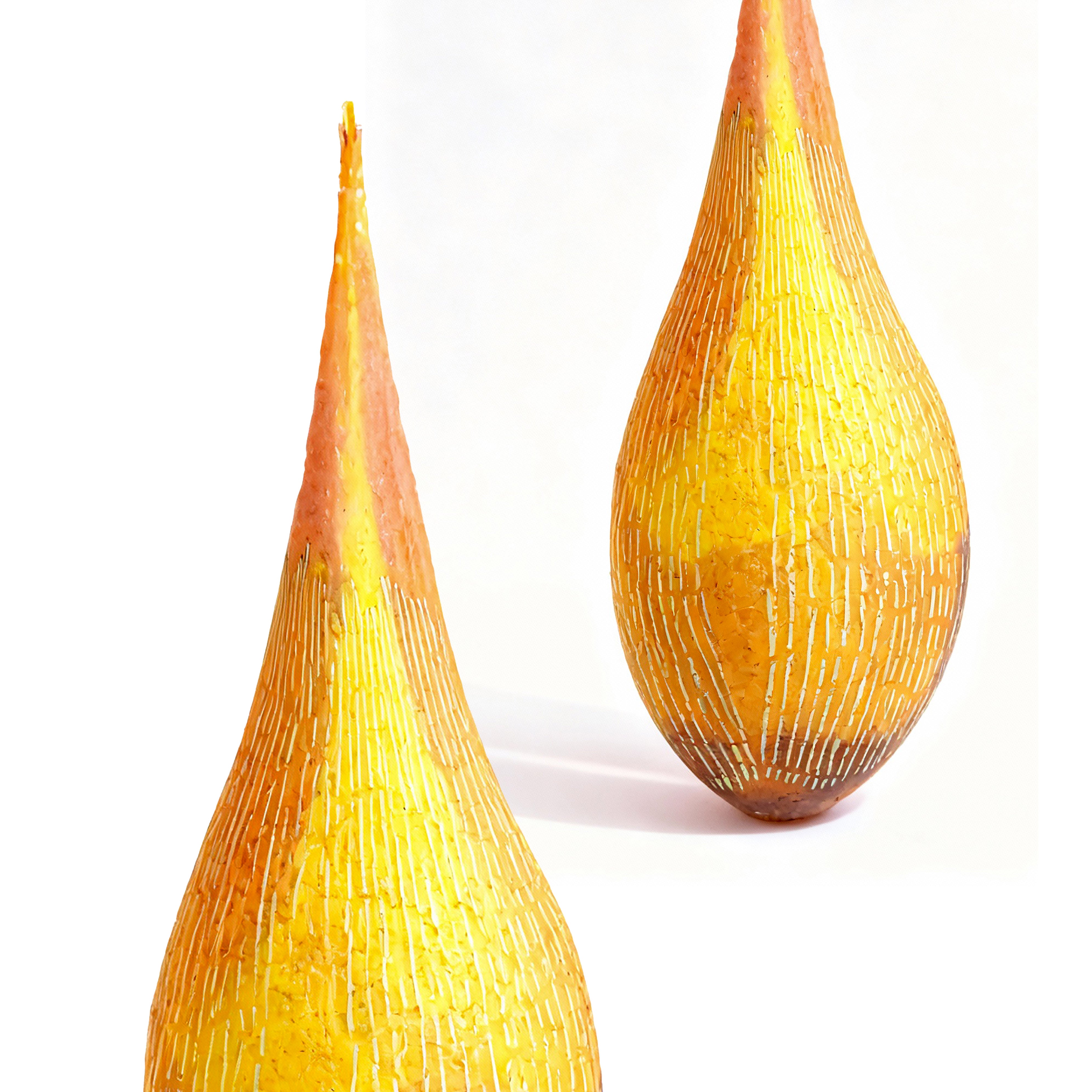 Walker & Bowes. Amber Glass Sculpture. Large Size