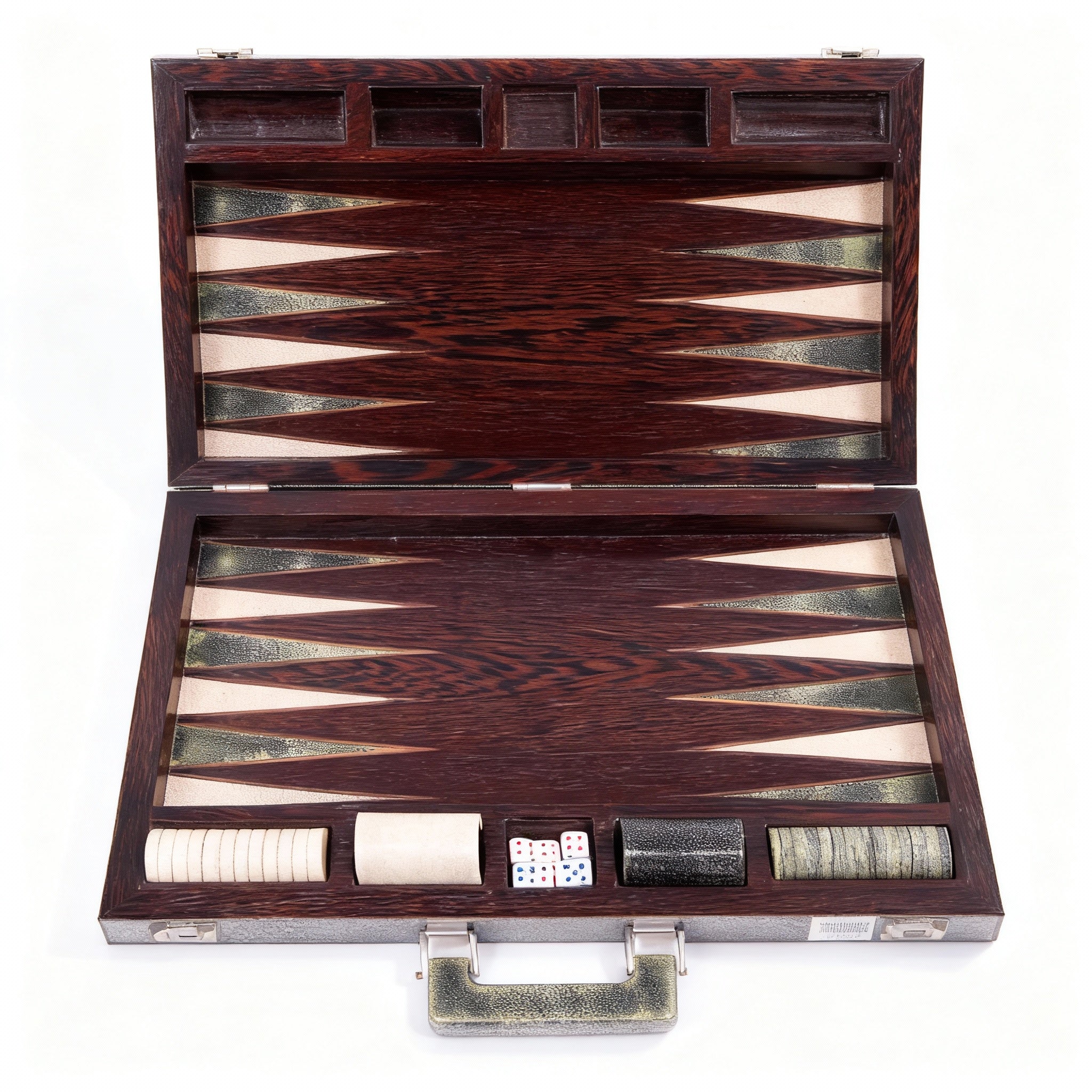 Ginger Brown. Vintage Backgammon Board in Leather Case.