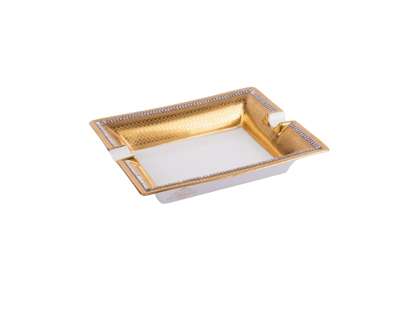 Manufacture De Monaco. Alhambra Gold Ashtray. Medium Size