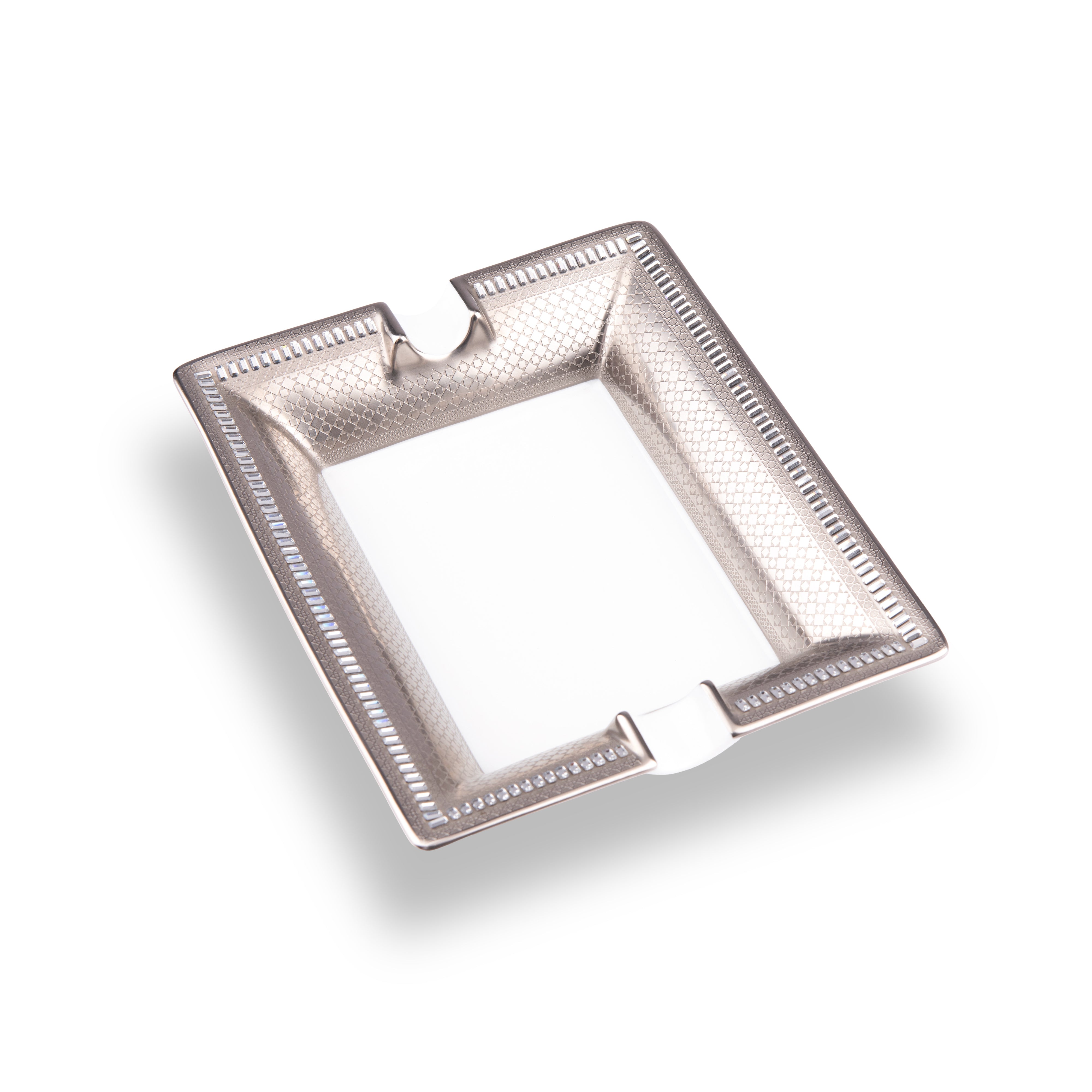 Manufacture De Monaco. Alhambra White Gold Ashtray. Medium Size