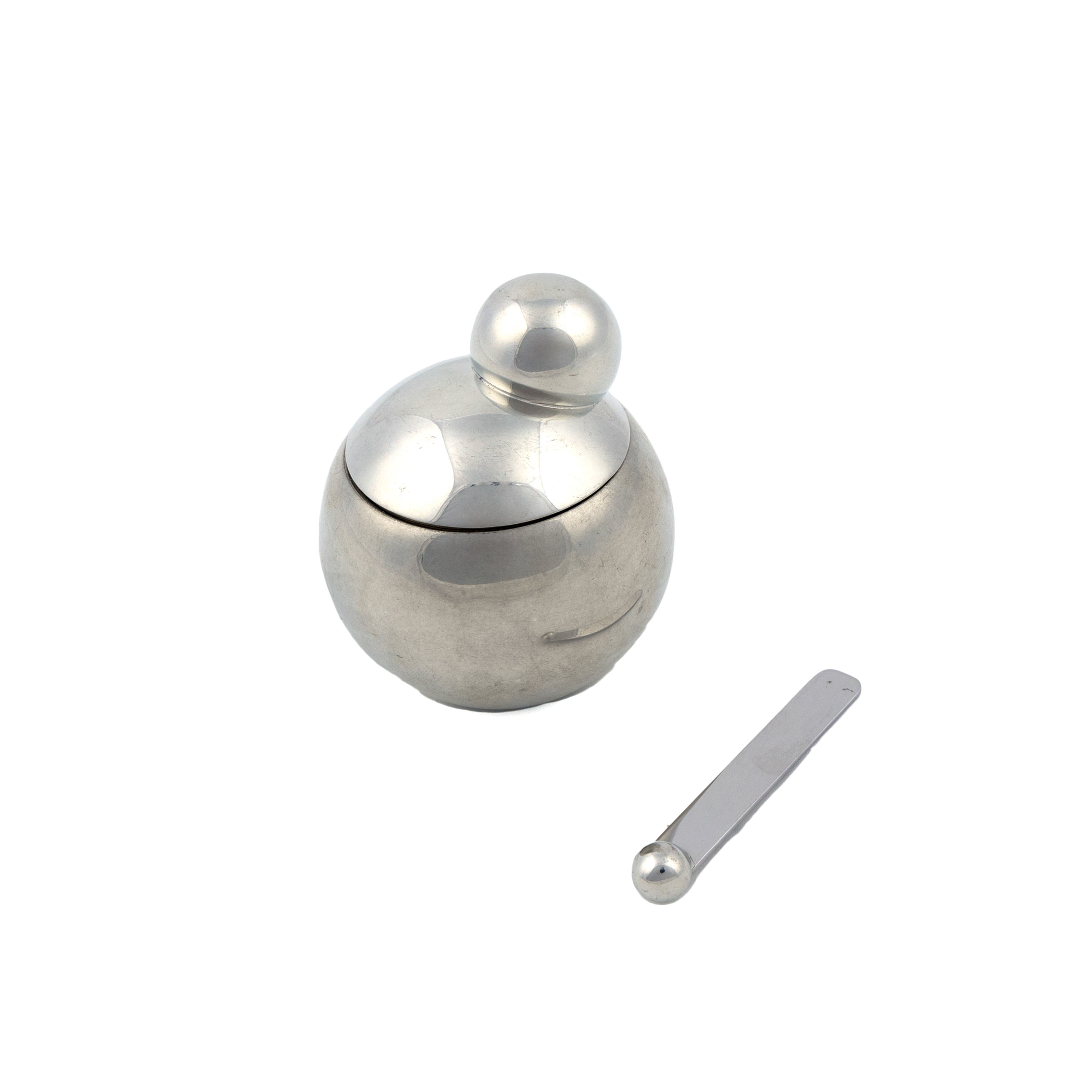 Etain Plus. Stainless Steel Sugar Bowl & Spoon. Small Size