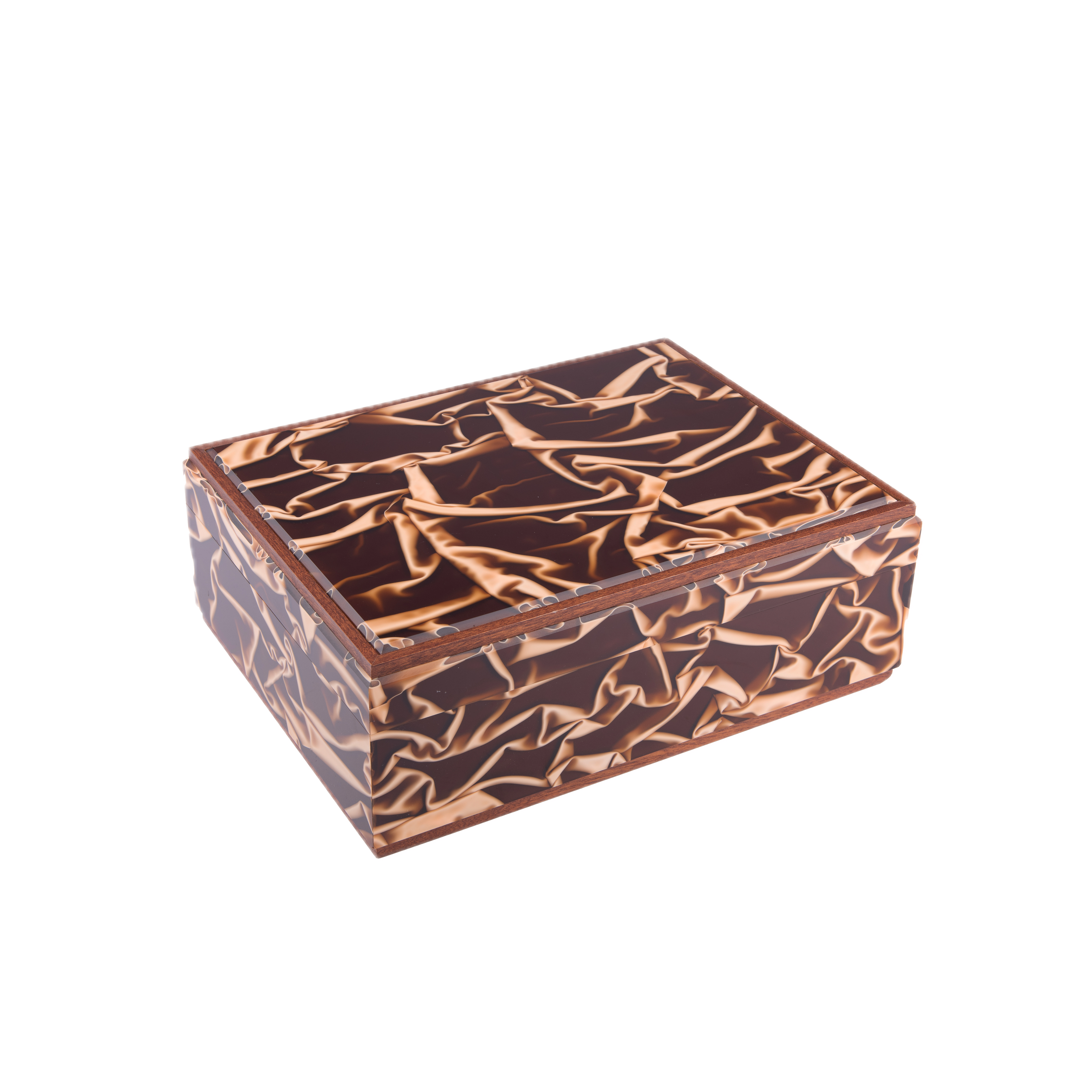 Mastro de Paja. Brown Wooden Jewellery Box. Large Size
