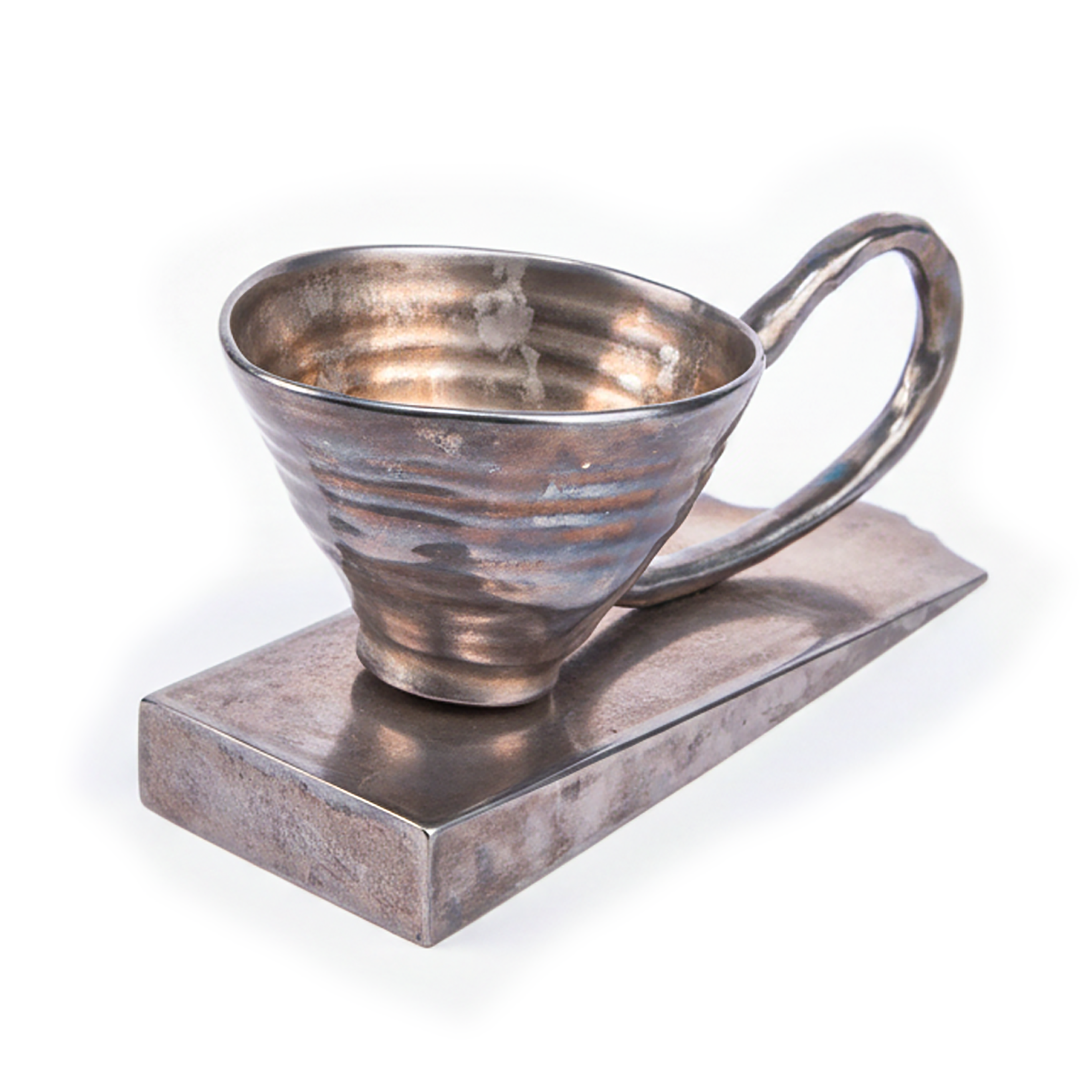 Judr Karl A. Kodeda. Silver Plated Porcelain Figurine. Large Size