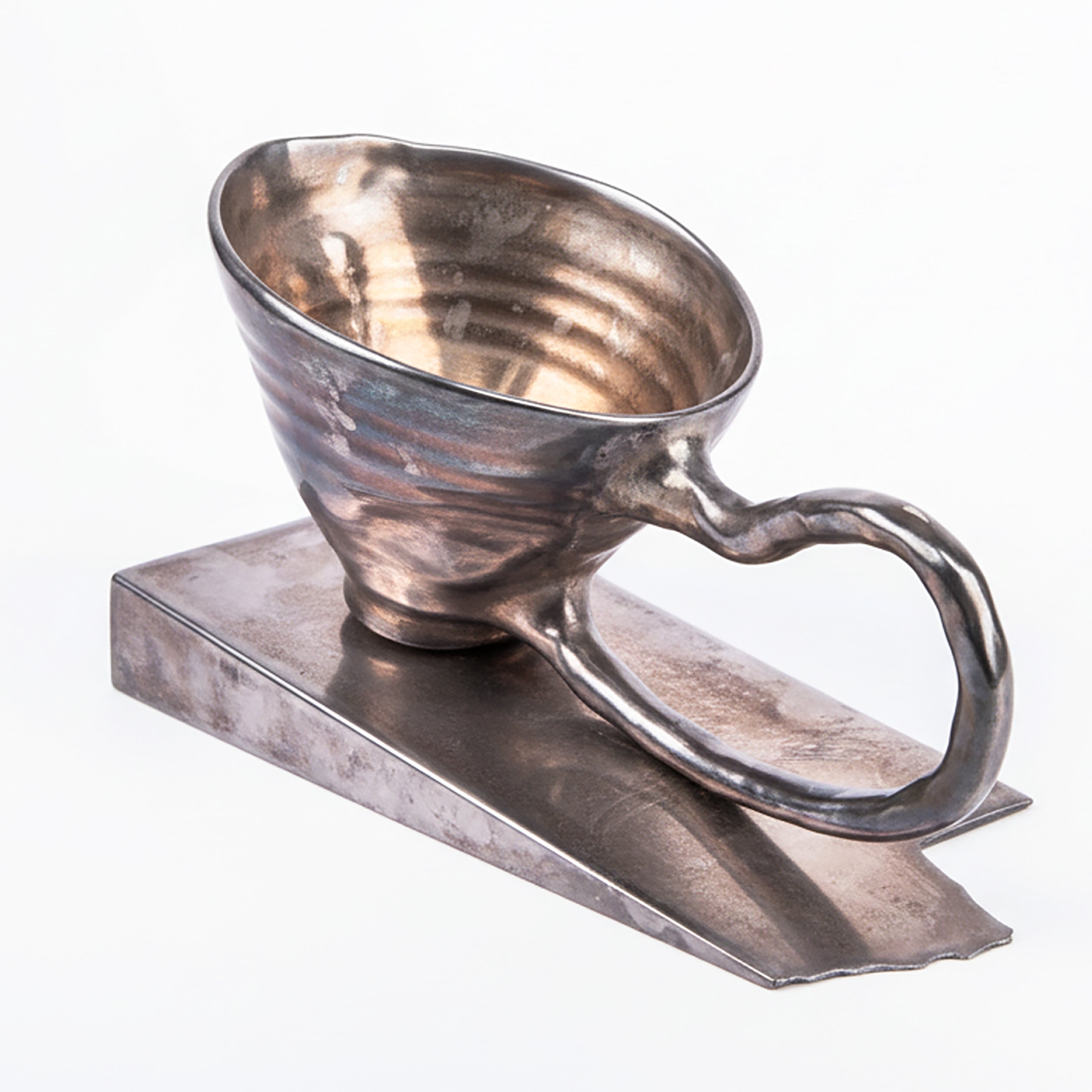 Judr Karl A. Kodeda. Silver Plated Porcelain Figurine. Large Size