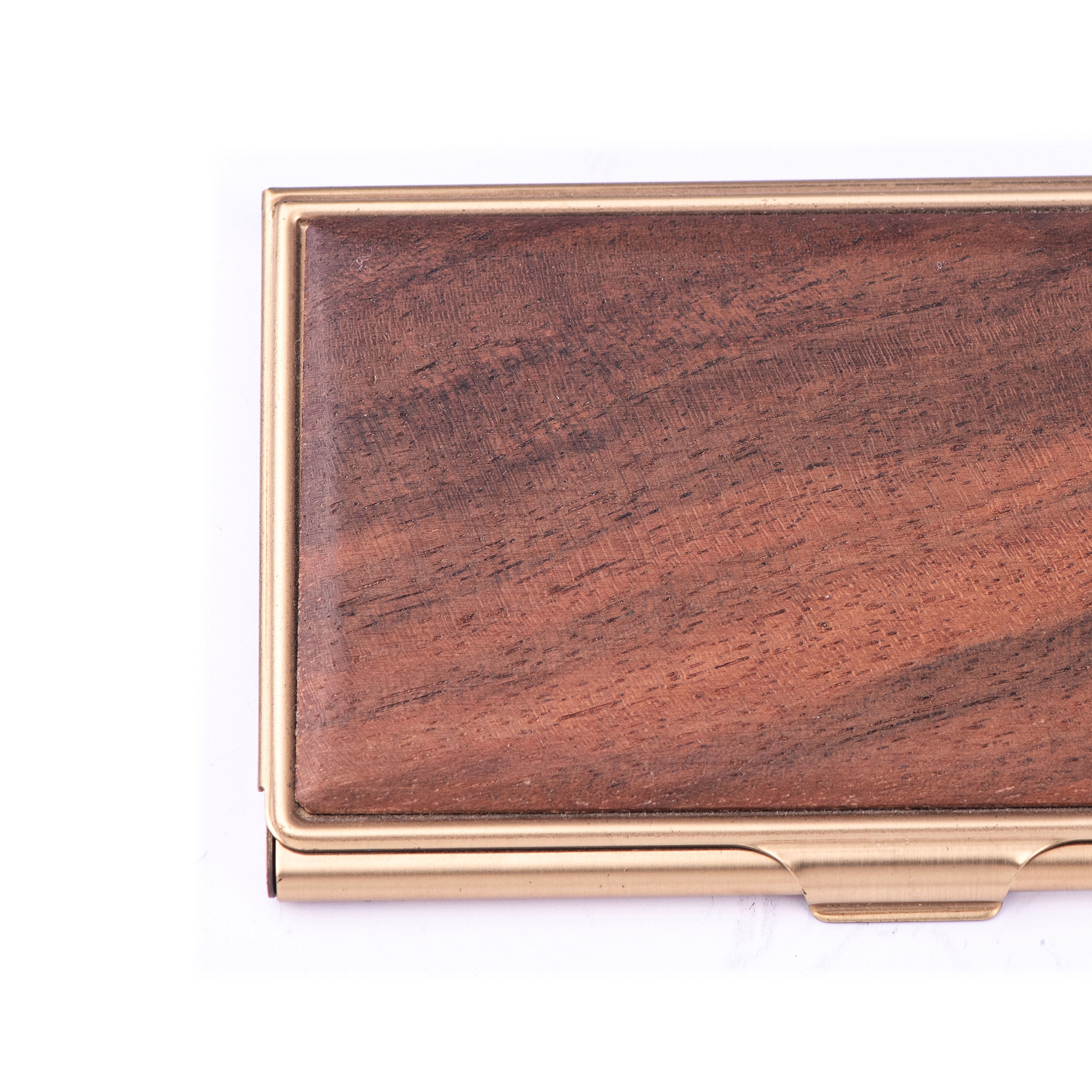 Davin & Kesler. Handmade Wooden Card Holder. Clear Brown