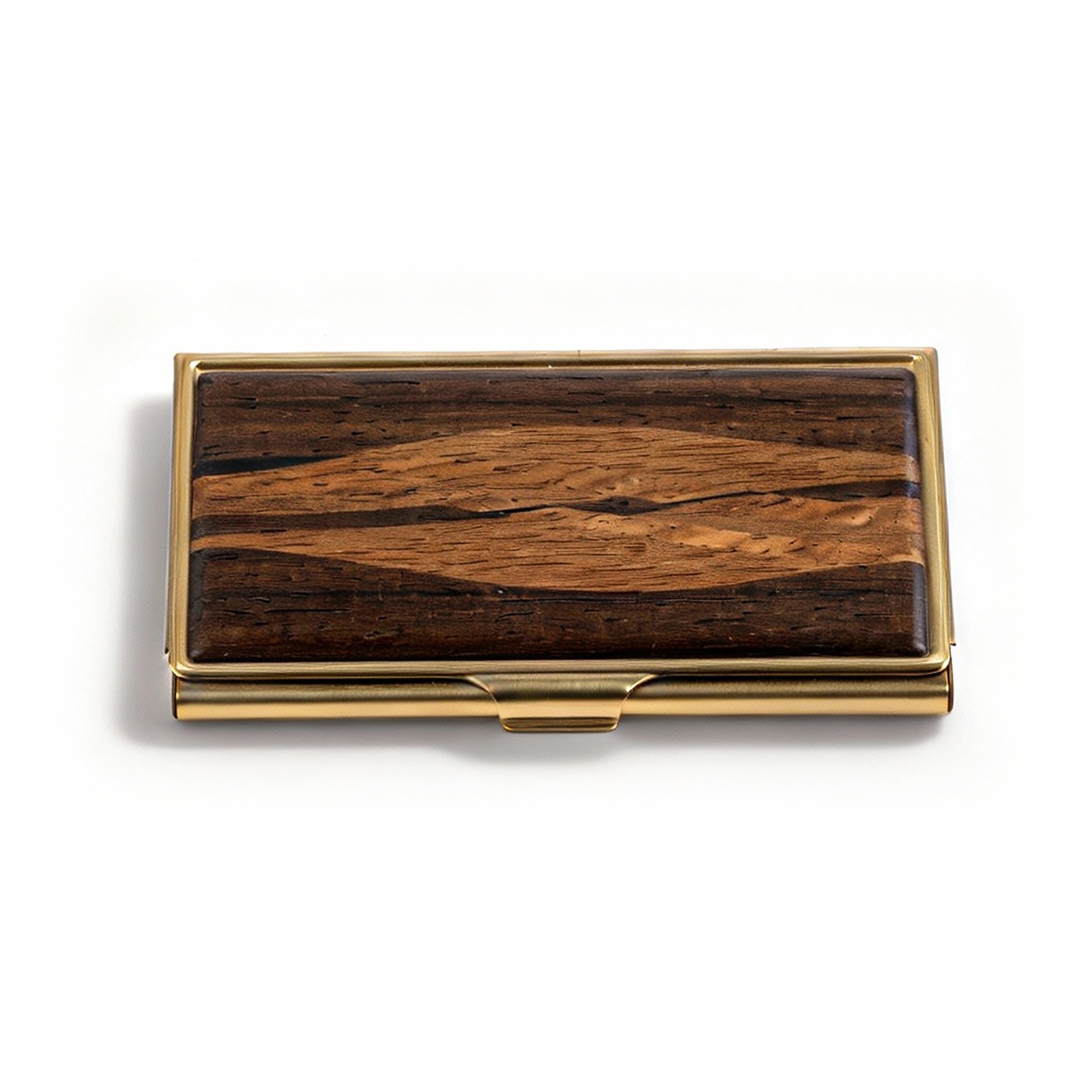 Davin & Kesler. Handmade Wooden Card Holder. Clear Brown