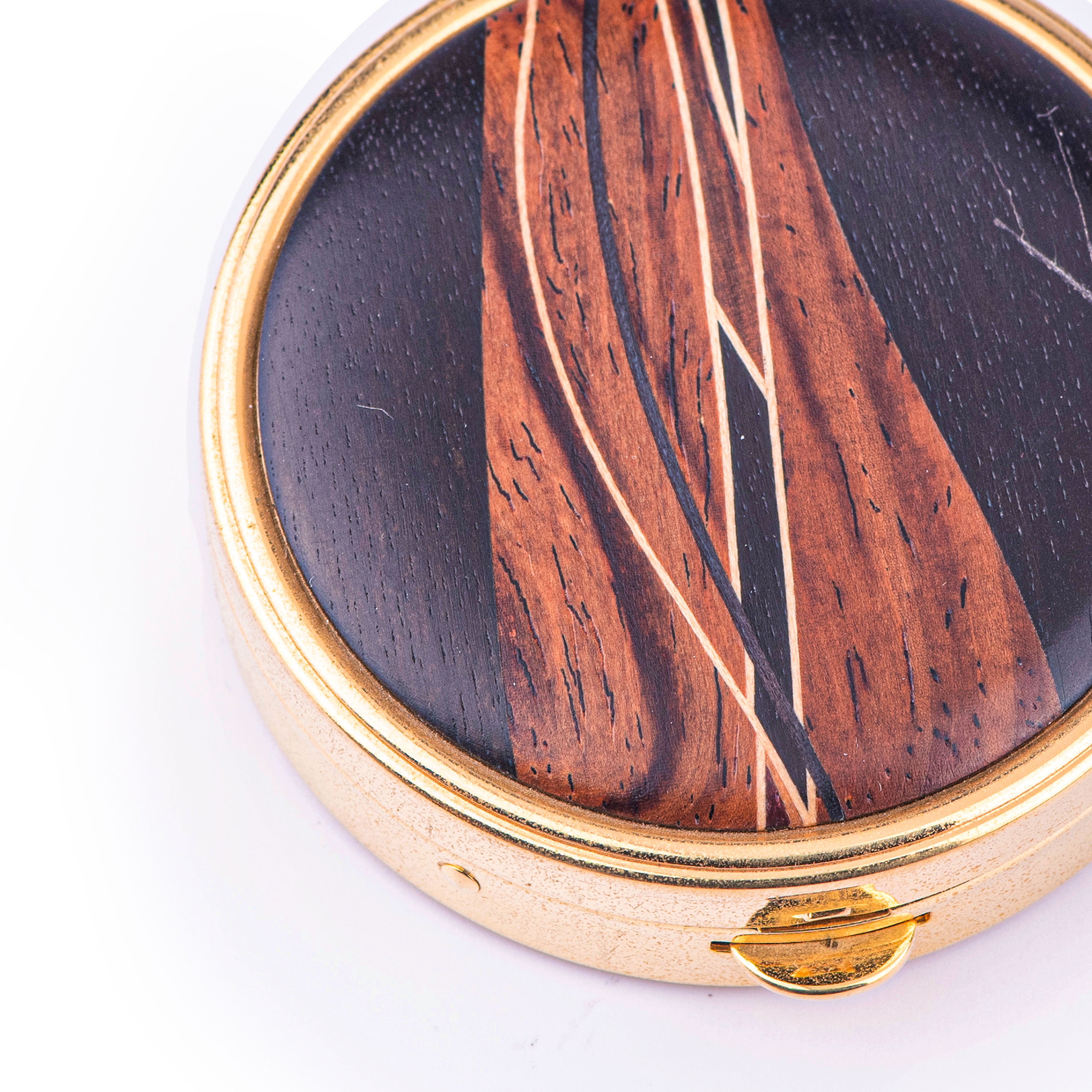 Davin Kesler. Handmade Pill Case With Inlay Brown & Black Wood