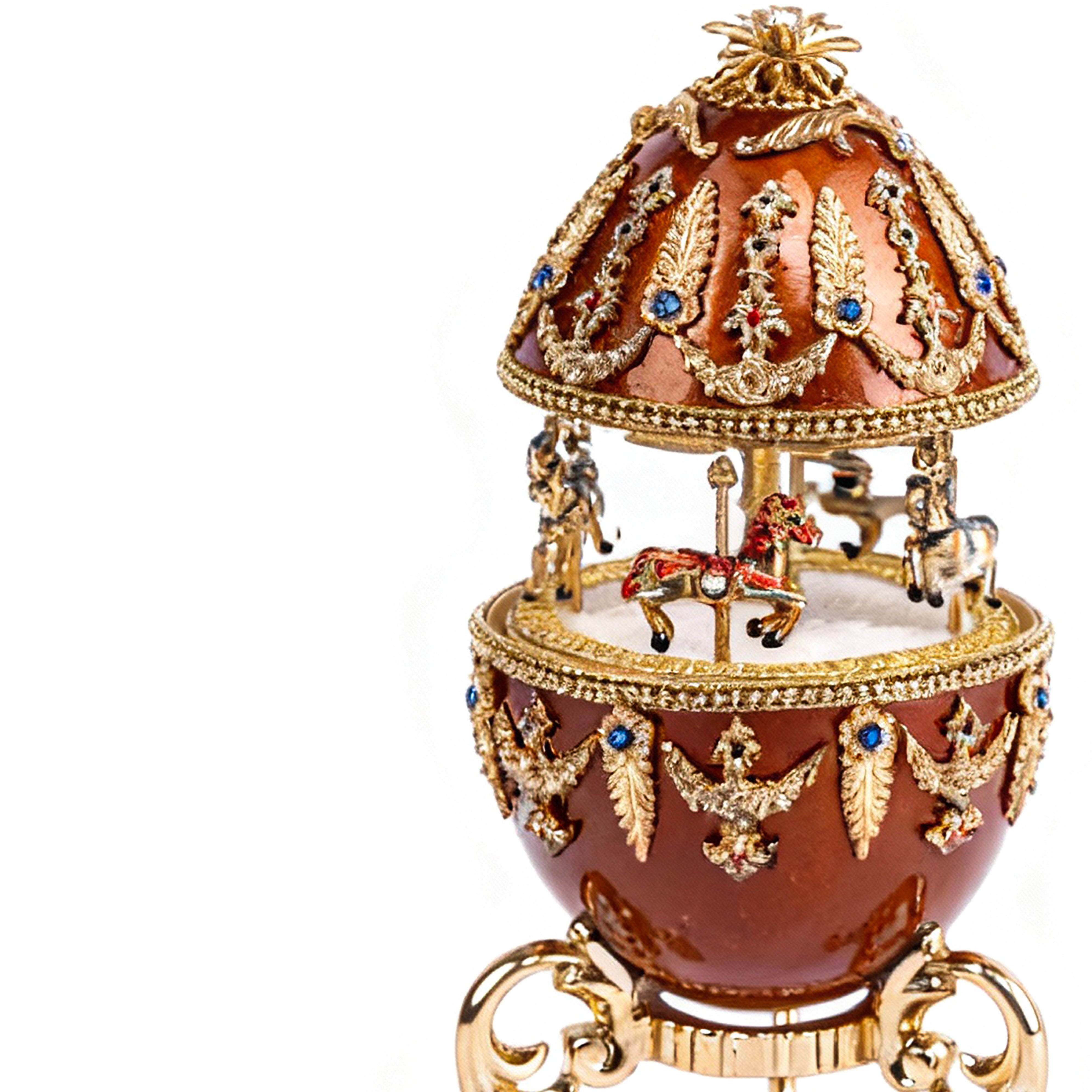 Kingspoint Designs. Wondrous Carousel Egg Figurine. Small Size