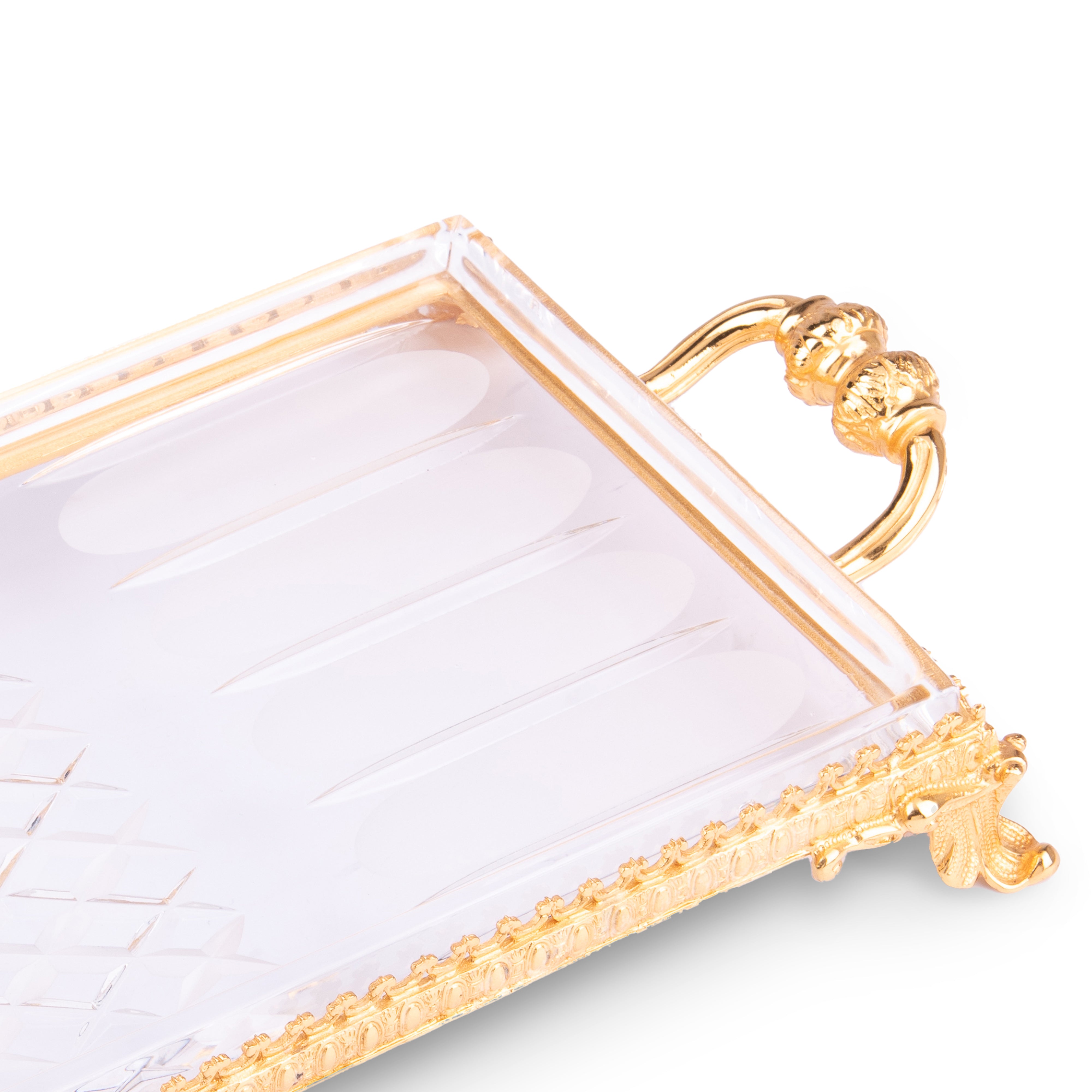 Baldi. Rectangular Tray On Feet With Gilded Handles