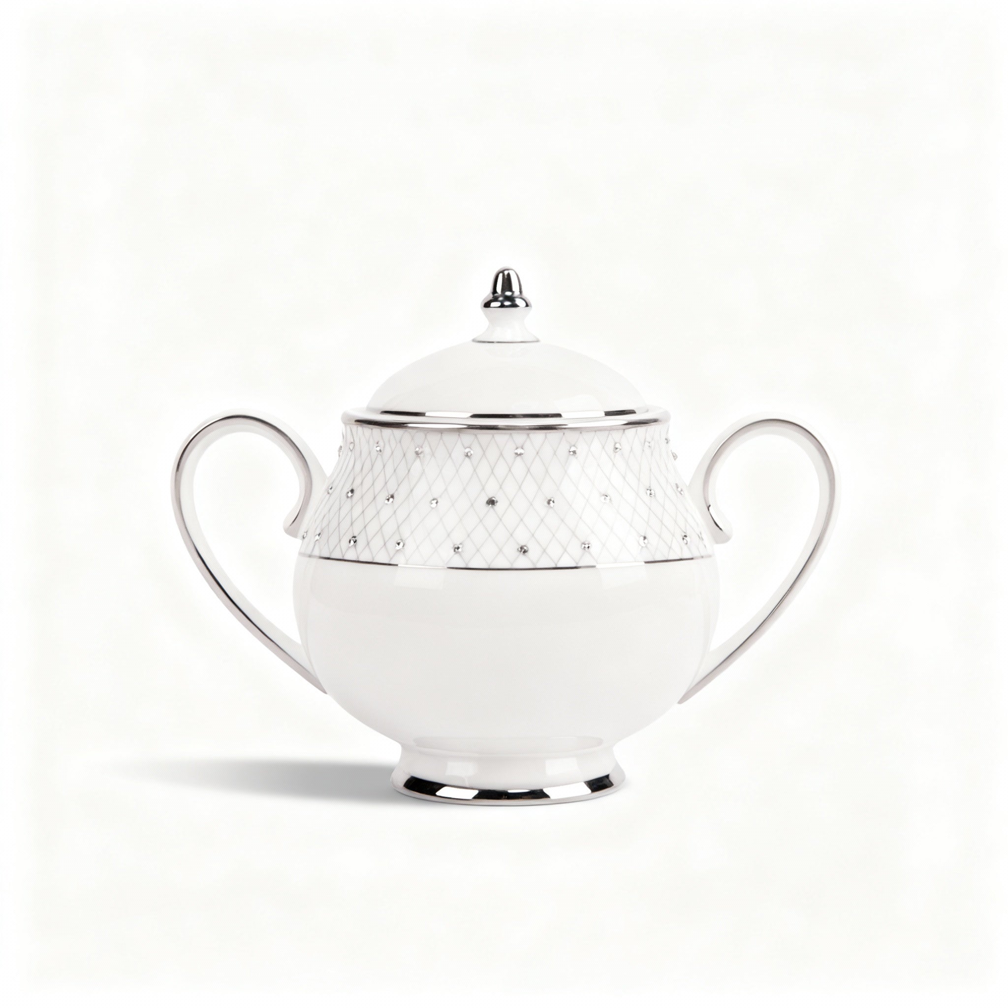 Prouna. Porcelain Sugar Pot Studded with Swarovski. Small