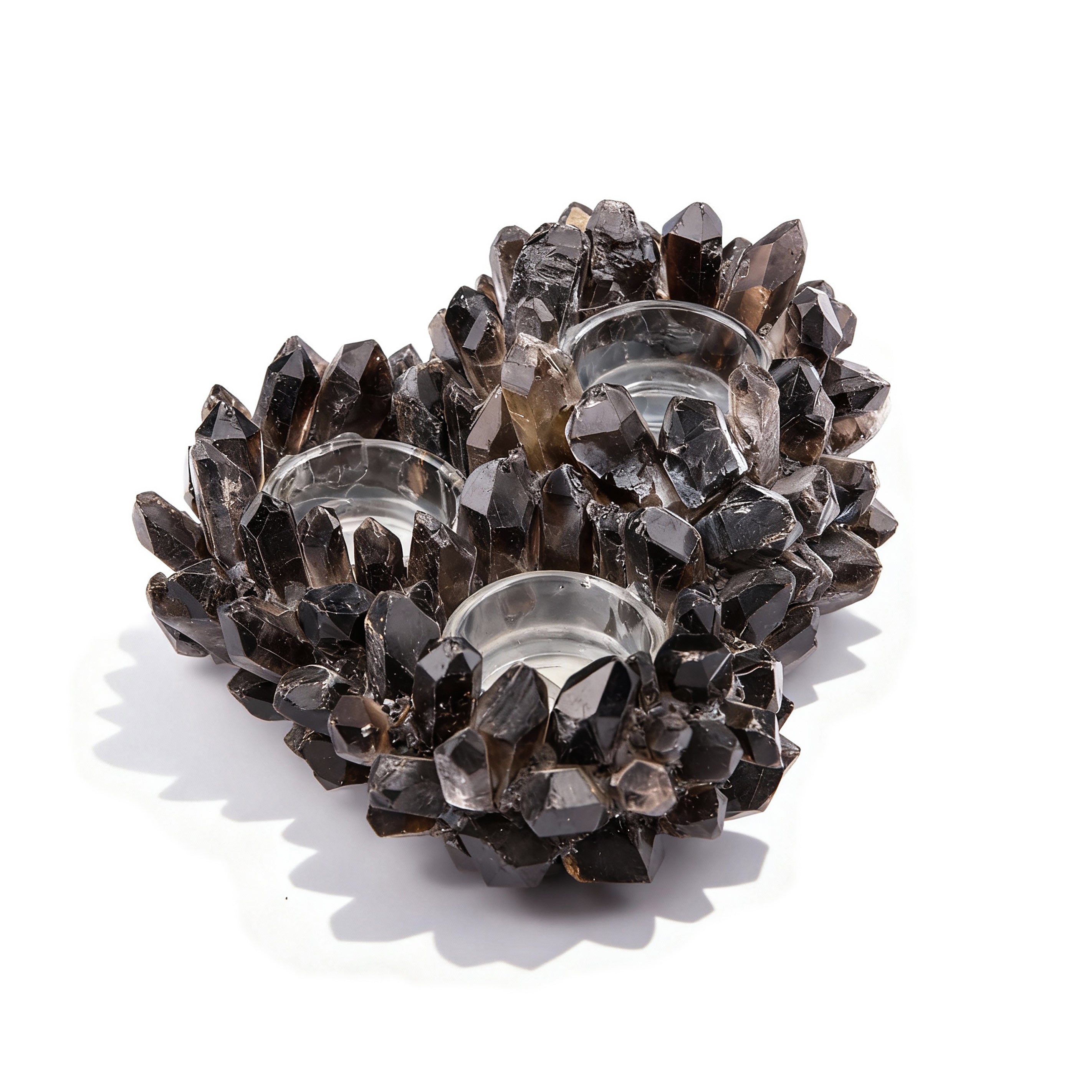 Kathryn Mccoy. Black Quartz Candle Holder. Medium Size