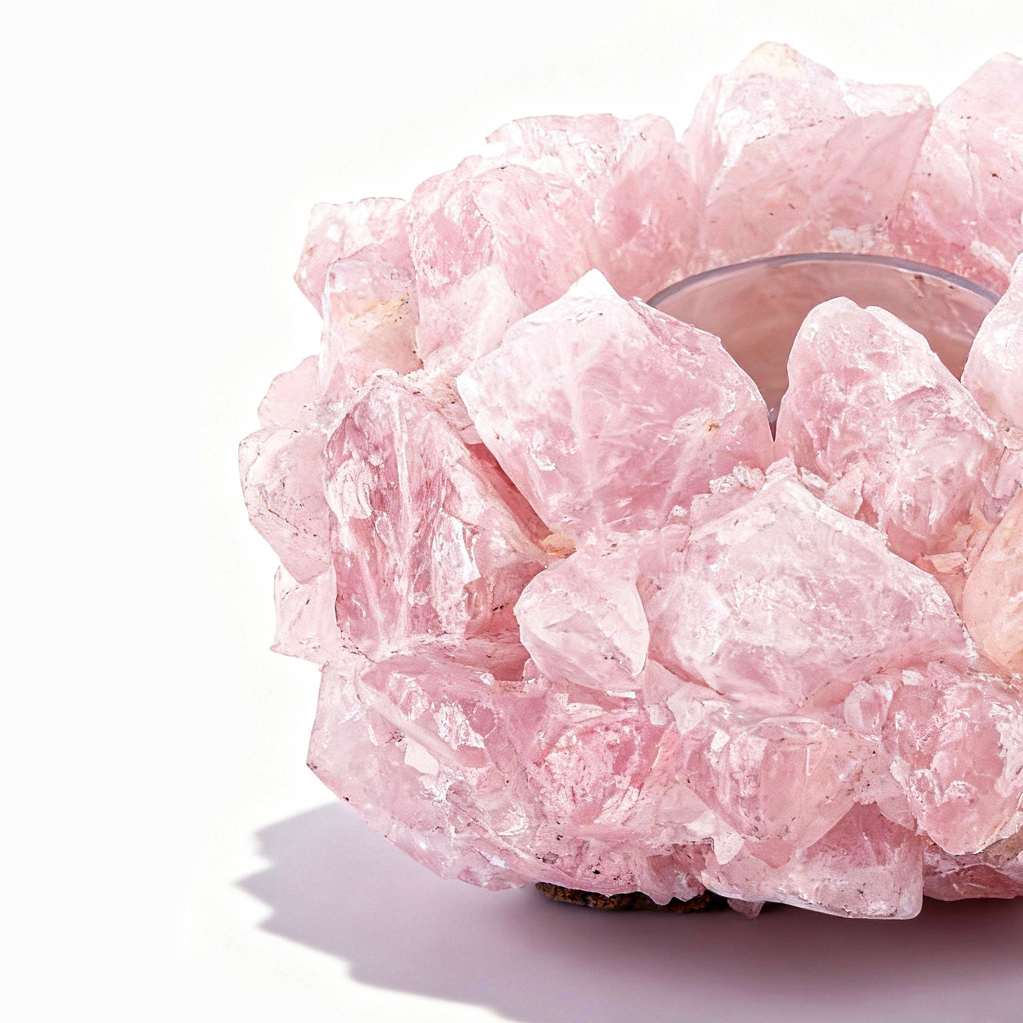 Kathryn Mccoy. Pink Quartz Candle Holder. Medium Size