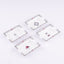 Fradkof. Set of 4 Limoges Hand Painted White Porcelain Ashtrays Studded with Gemstones